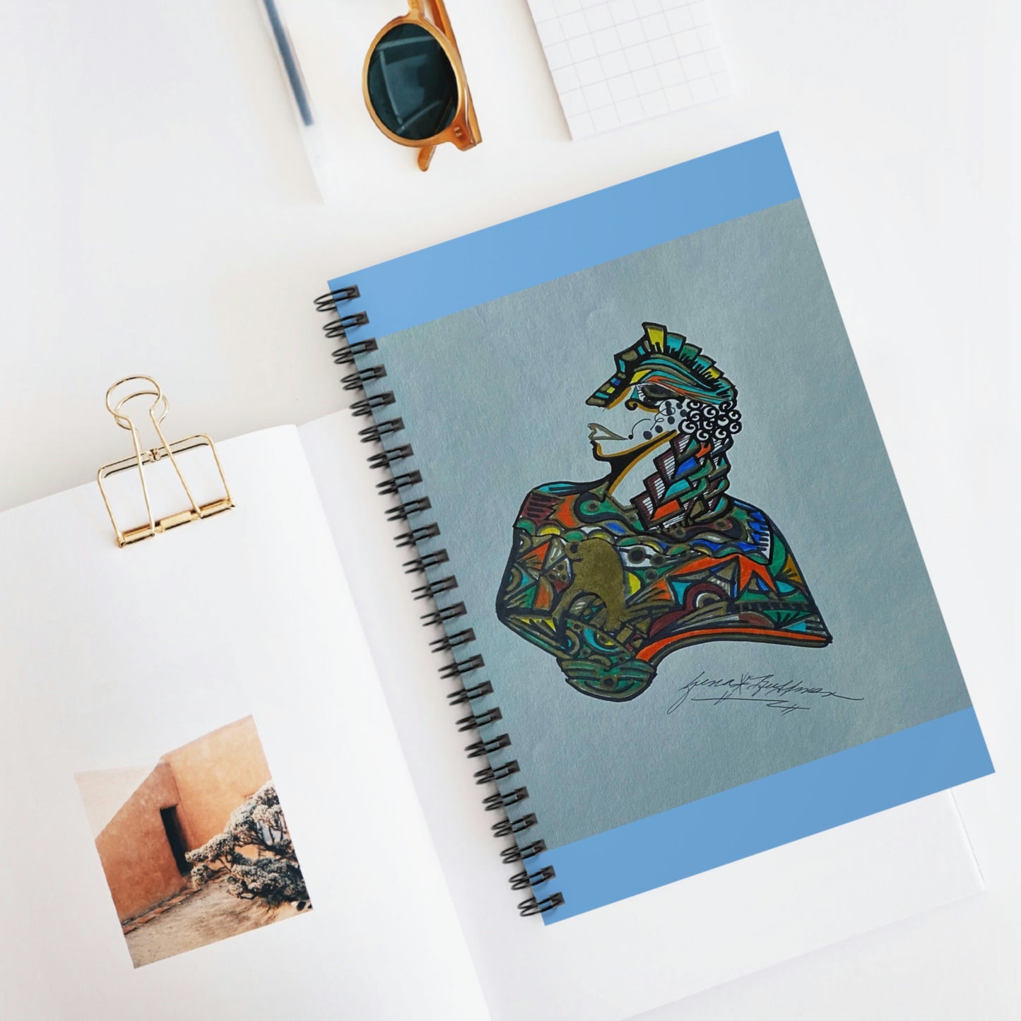 Abstract Surreal Knight Spiral Notebook - Ruled Line