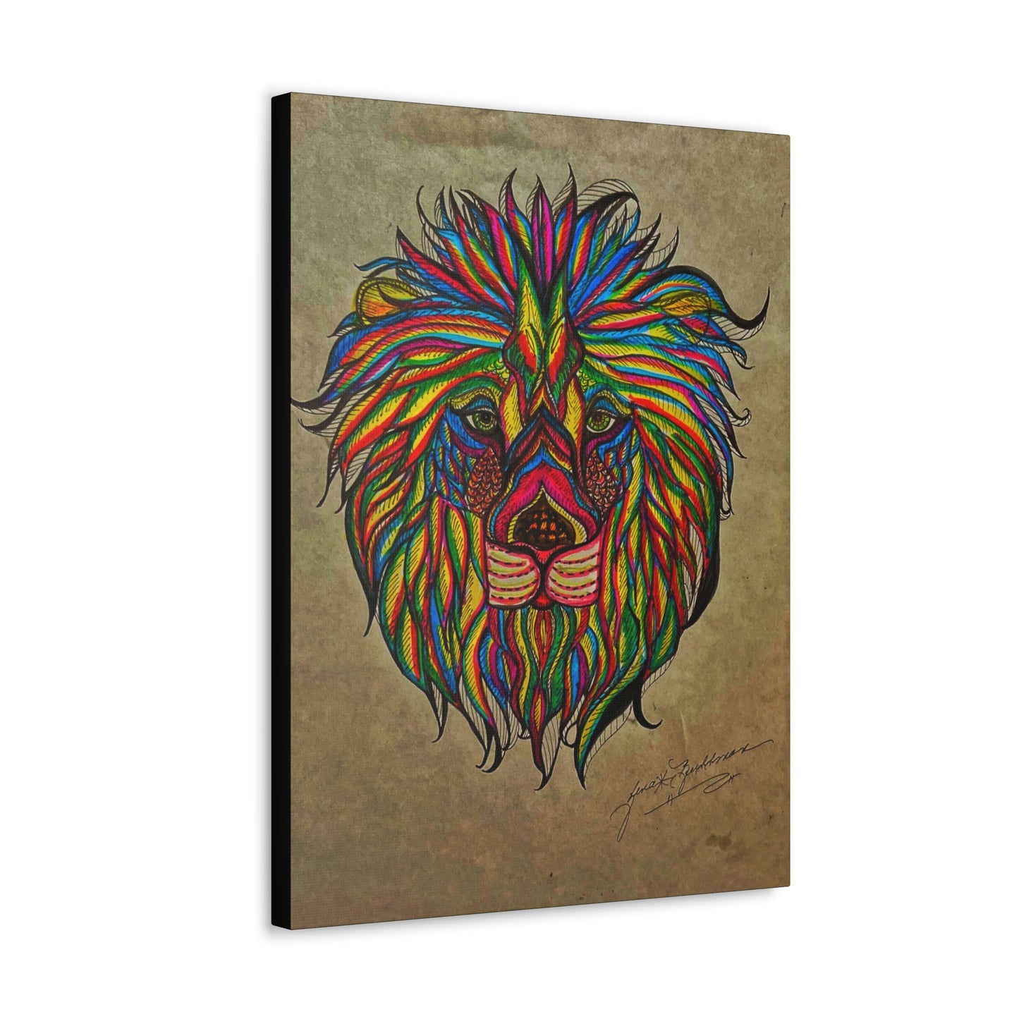 Colorful Lion Fashion, Abstract, Surreal, Friendship, Inspiration Wall Art