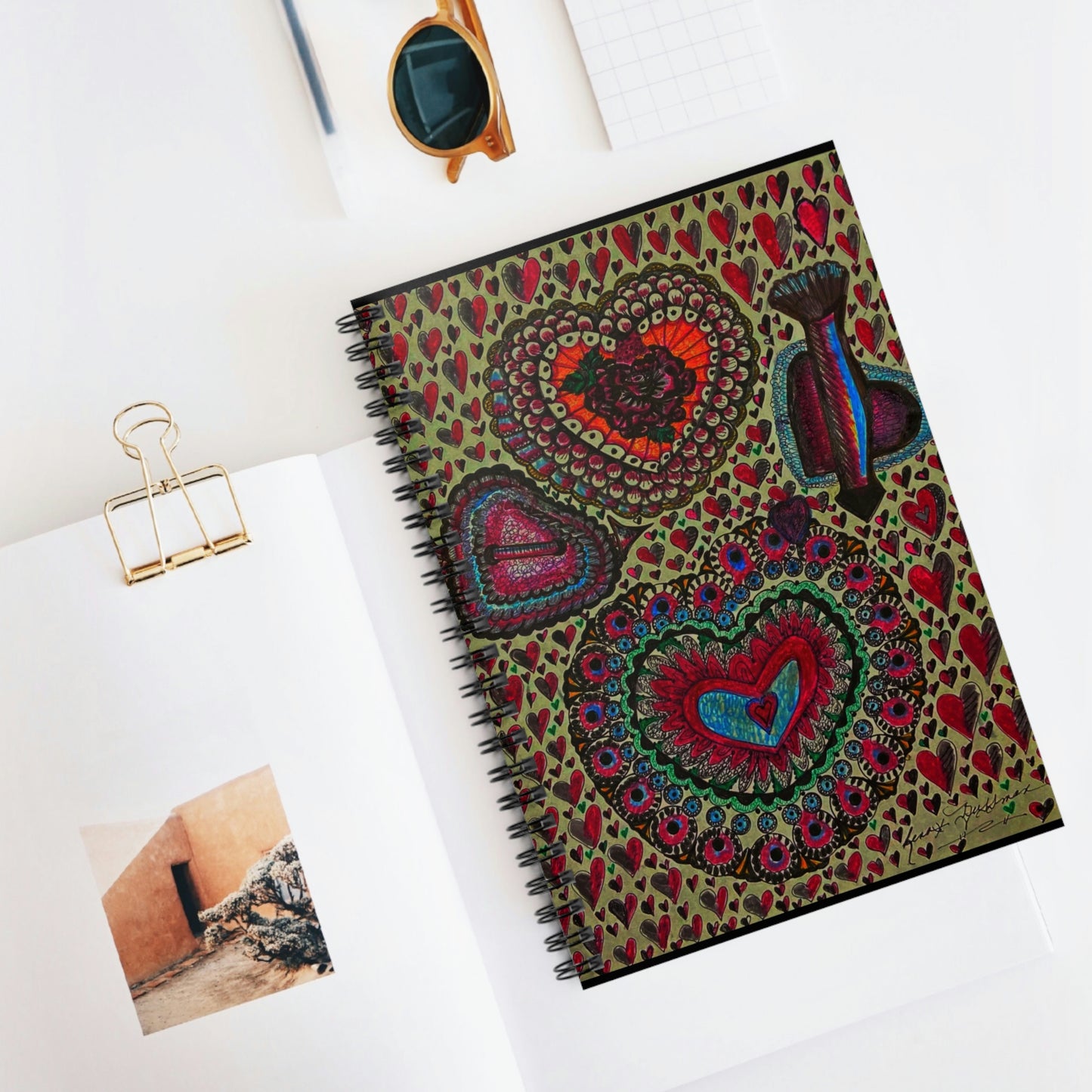 Abstract, Surreal Lovers Heart Spiral Notebook - Ruled Line