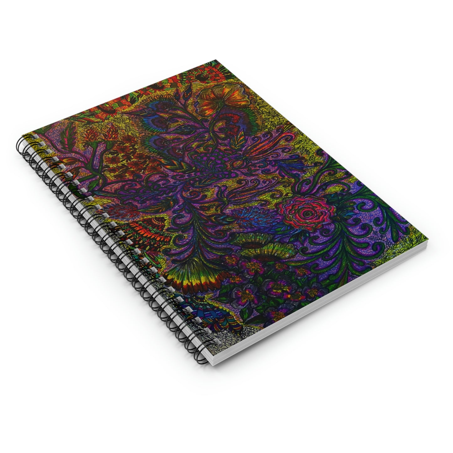 Abstract, Surreal Floral Spiral Notebook - Ruled Line