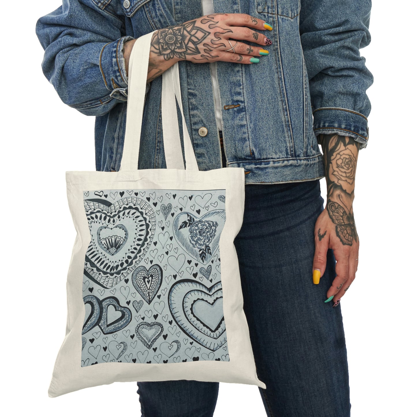 Abstract, Surreal Heart Natural Tote Bag, Aesthetic Canvas Bag Shopping Bag, Birthday Gift Bag, Bridal Gift Tote Bag, Library Bag.