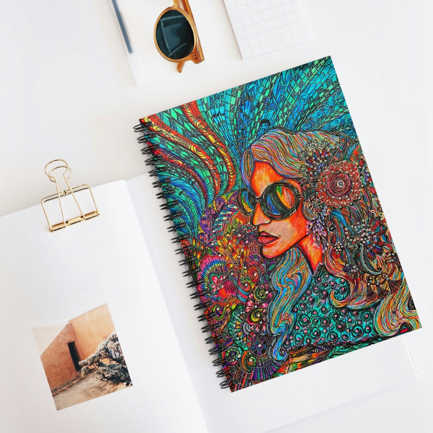 Living In Harmony, Beautiful Women Spiral Notebook - Ruled Line