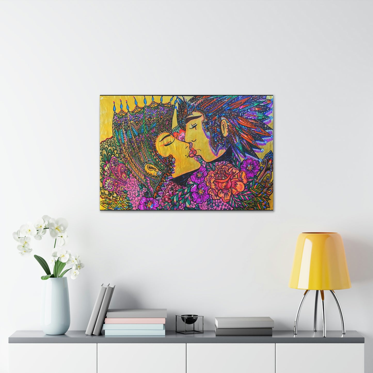 Romantic Kiss Fashion, Abstract, Surreal, Friendship, Inspiration Wall Art