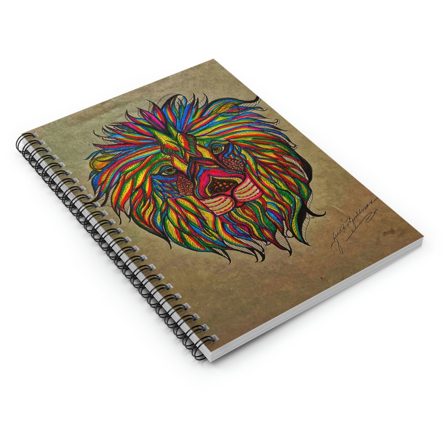 Abstract, Surreal Lion Spiral Notebook - Ruled Line