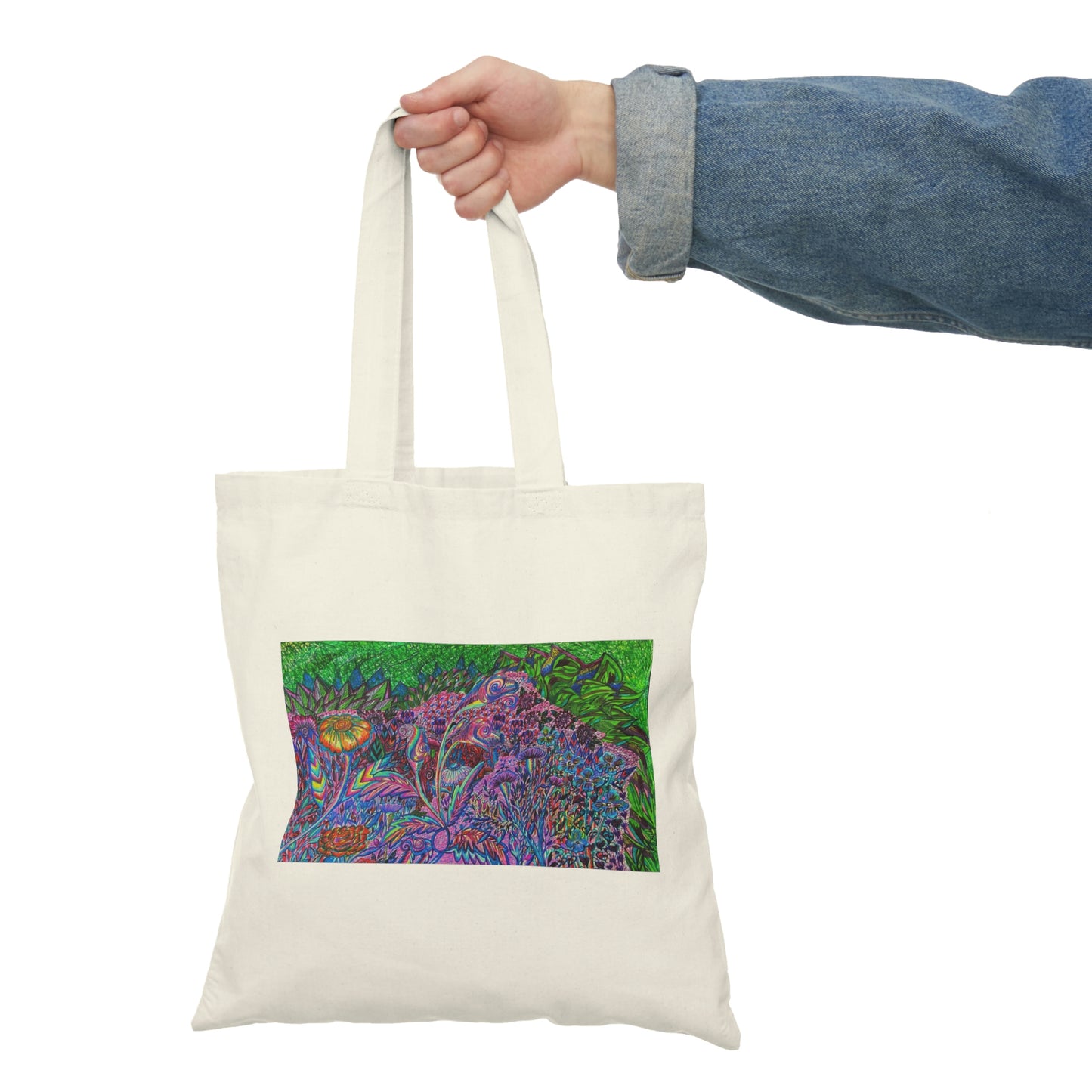 Abstract, Surreal Floral Natural Tote Bag, Aesthetic Canvas Bag Shopping Bag, Birthday Gift Bag, Bridal Gift Tote Bag, Library Bag.