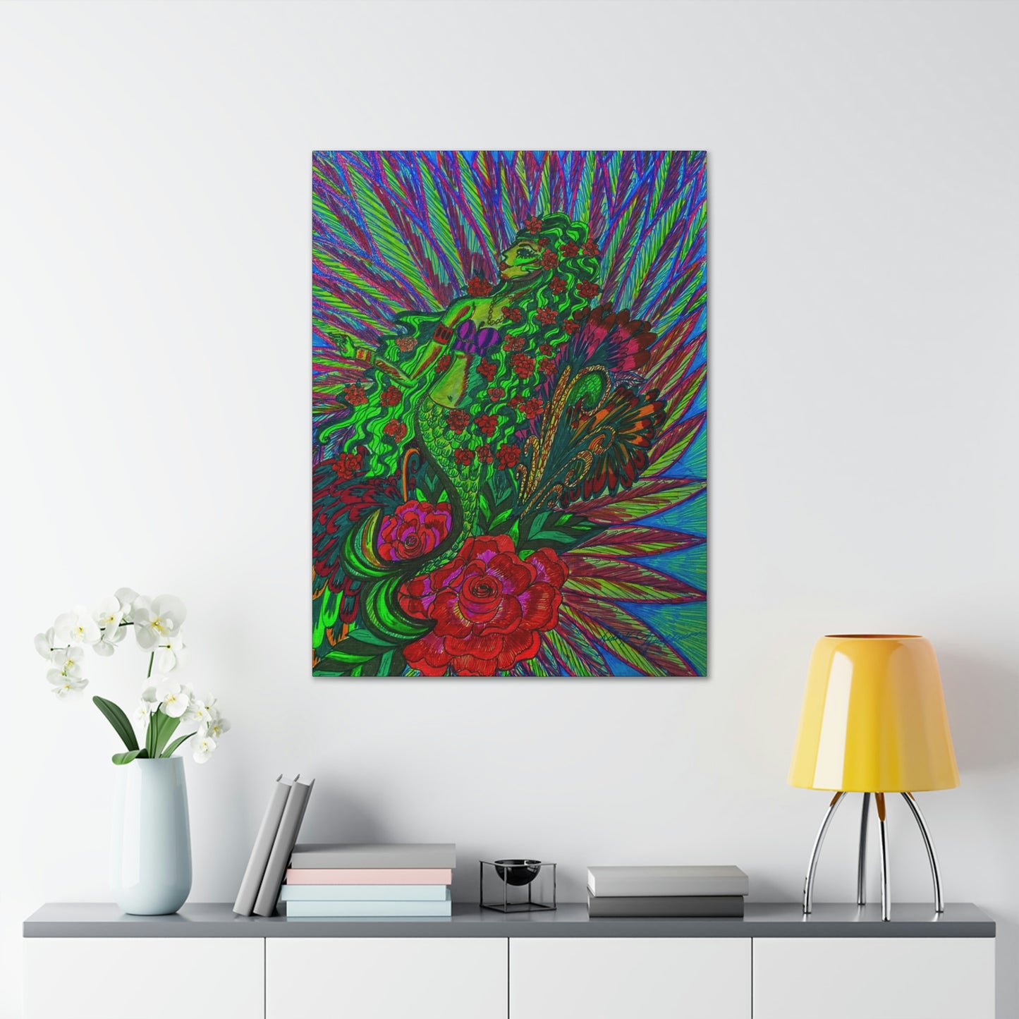 Green Mermaid, Fashion, Abstract, Friendship, Inspiration Wall Art