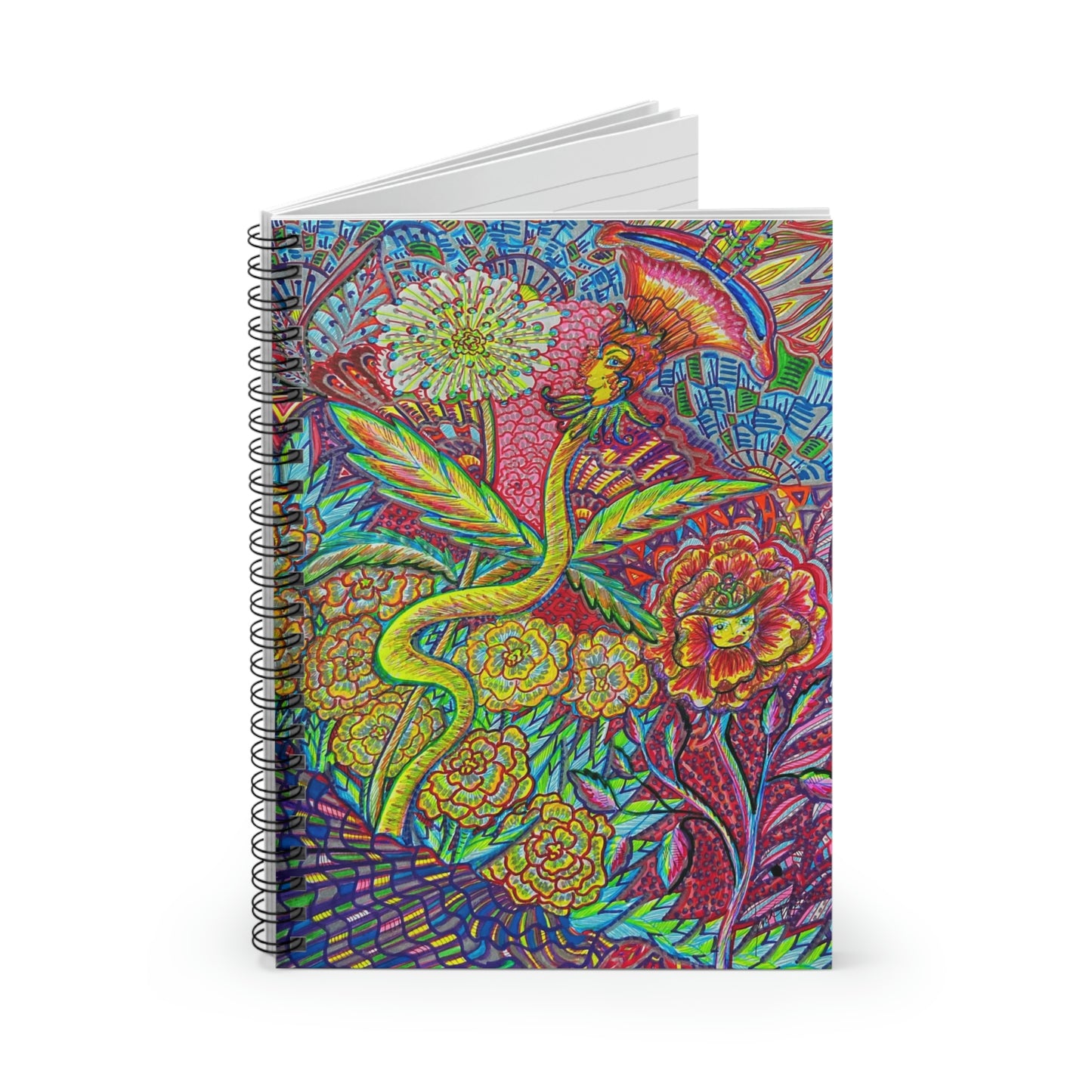 Abstract, Surreal Fairy Flower Spiral Notebook - Ruled Line