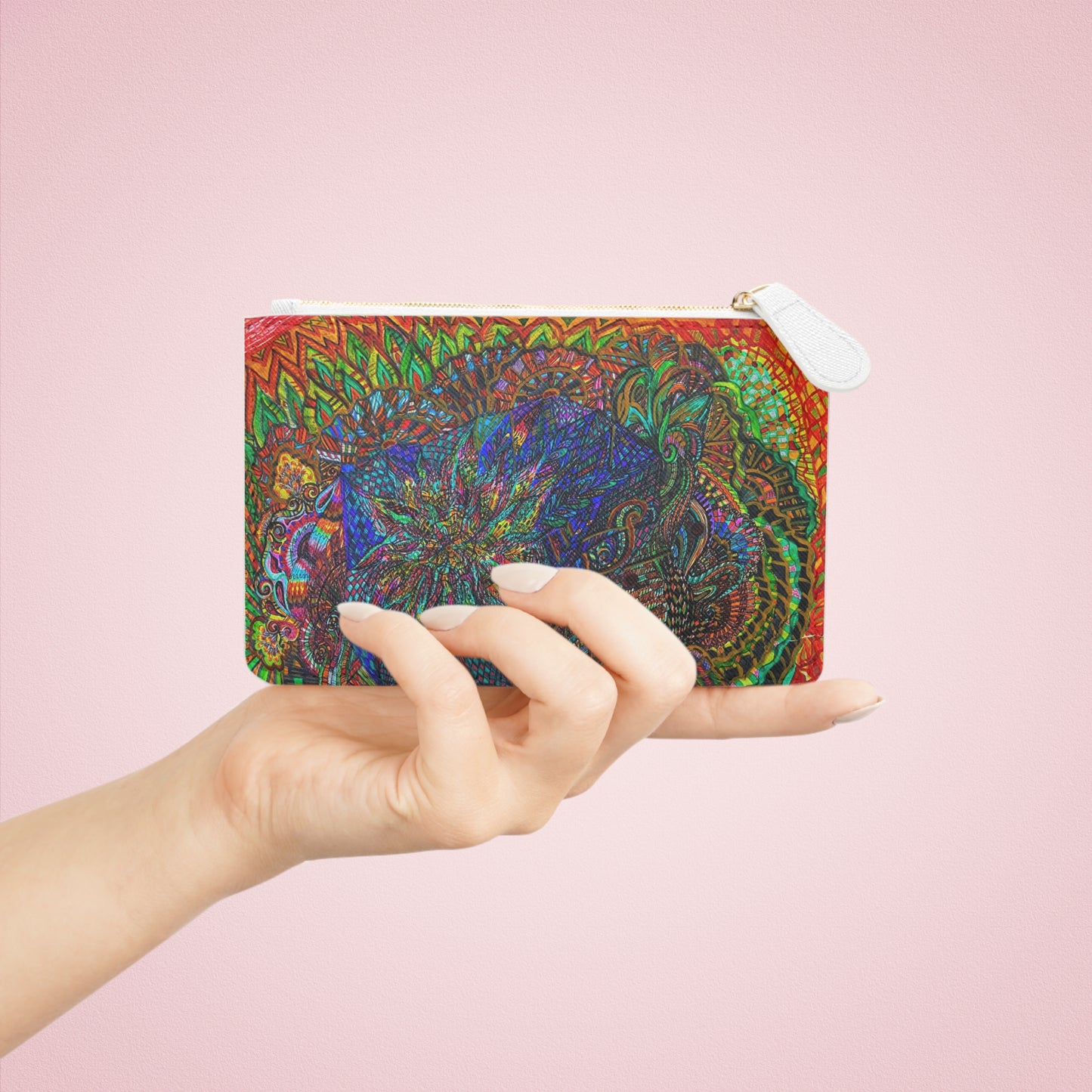 Abstract Surreal Floral Mini Clutch Bag, Bridal Clutch Purse, Designer Party Clutch, Modern Evening Clutch, Wristlet Wallet for women, Evening Clutch Purse, gifts for her, gifts for bridesmaids, Bag, Bagging