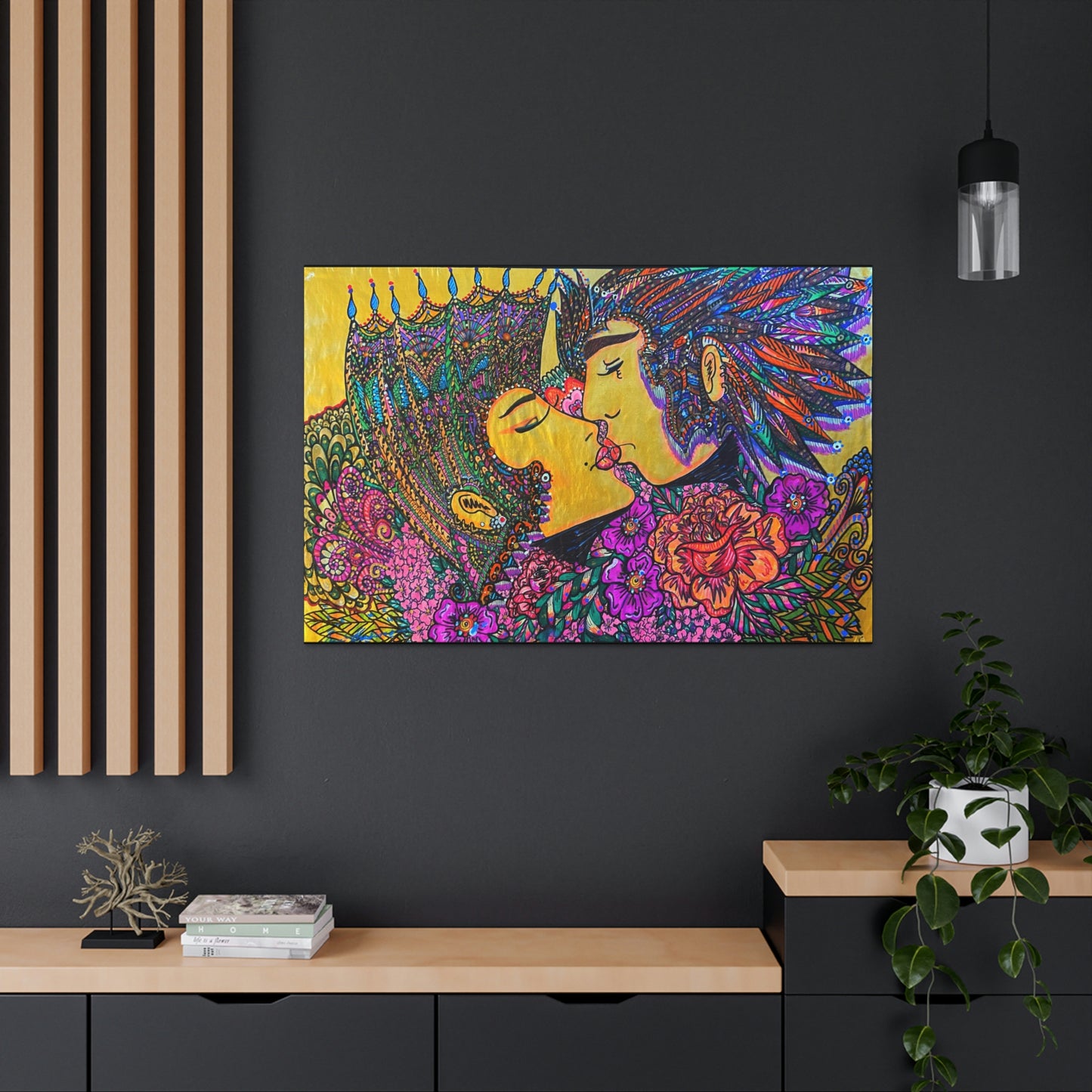 Romantic Kiss Fashion, Abstract, Surreal, Friendship, Inspiration Wall Art