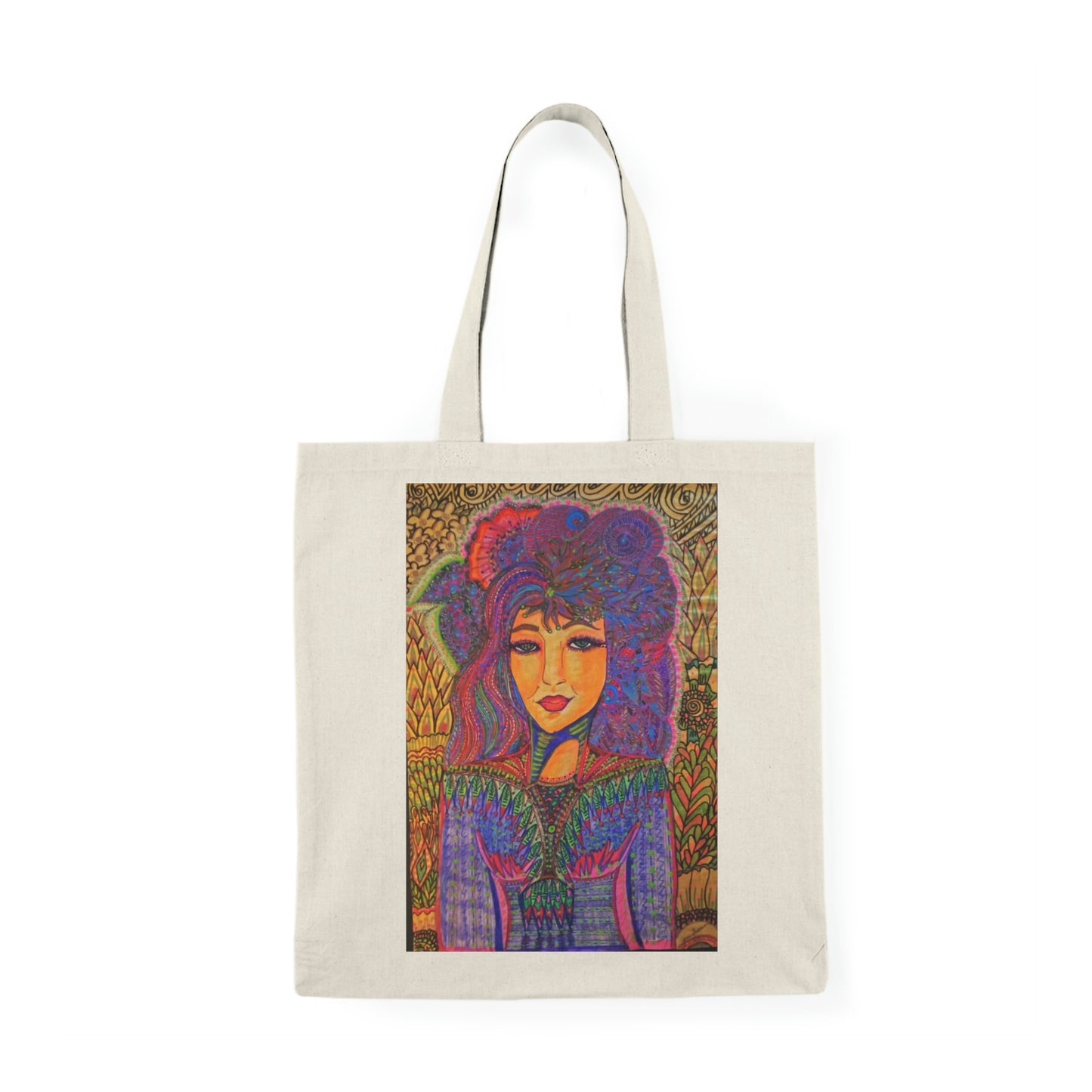 Abstract, Surreal Woman Natural Tote Bag, Aesthetic Canvas Bag Shopping Bag, Birthday Gift Bag, Bridal Gift Tote Bag, Library Bag.