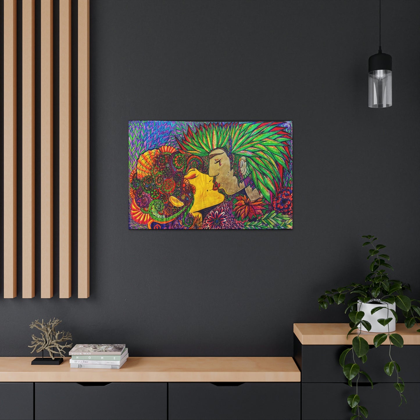 Romantic Kiss Fashion, Abstract, Surreal, Friendship, Inspiration Wall Art