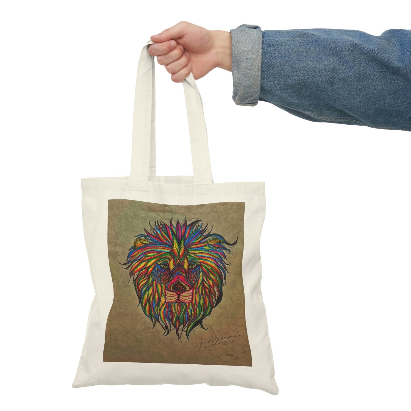 Abstract, Surreal Lion Natural Tote Bag, Aesthetic Canvas Bag Shopping Bag, Birthday Gift Bag, Bridal Gift Tote Bag, Library Bag.