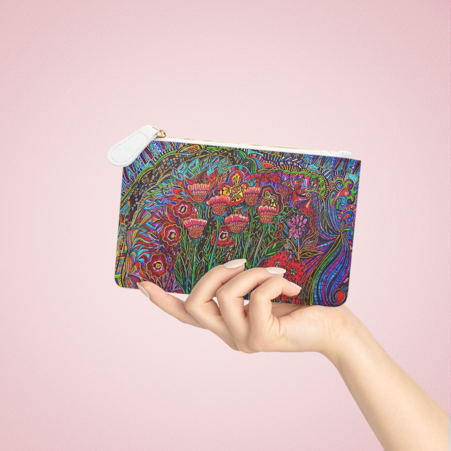 Abstract Surreal Floral Mini Clutch Bag, Bridal Clutch Purse, Designer Party Clutch, Modern Evening Clutch, Wristlet Wallet for women, Evening Clutch Purse, gifts for her, gifts for bridesmaids, Bag, Bagging