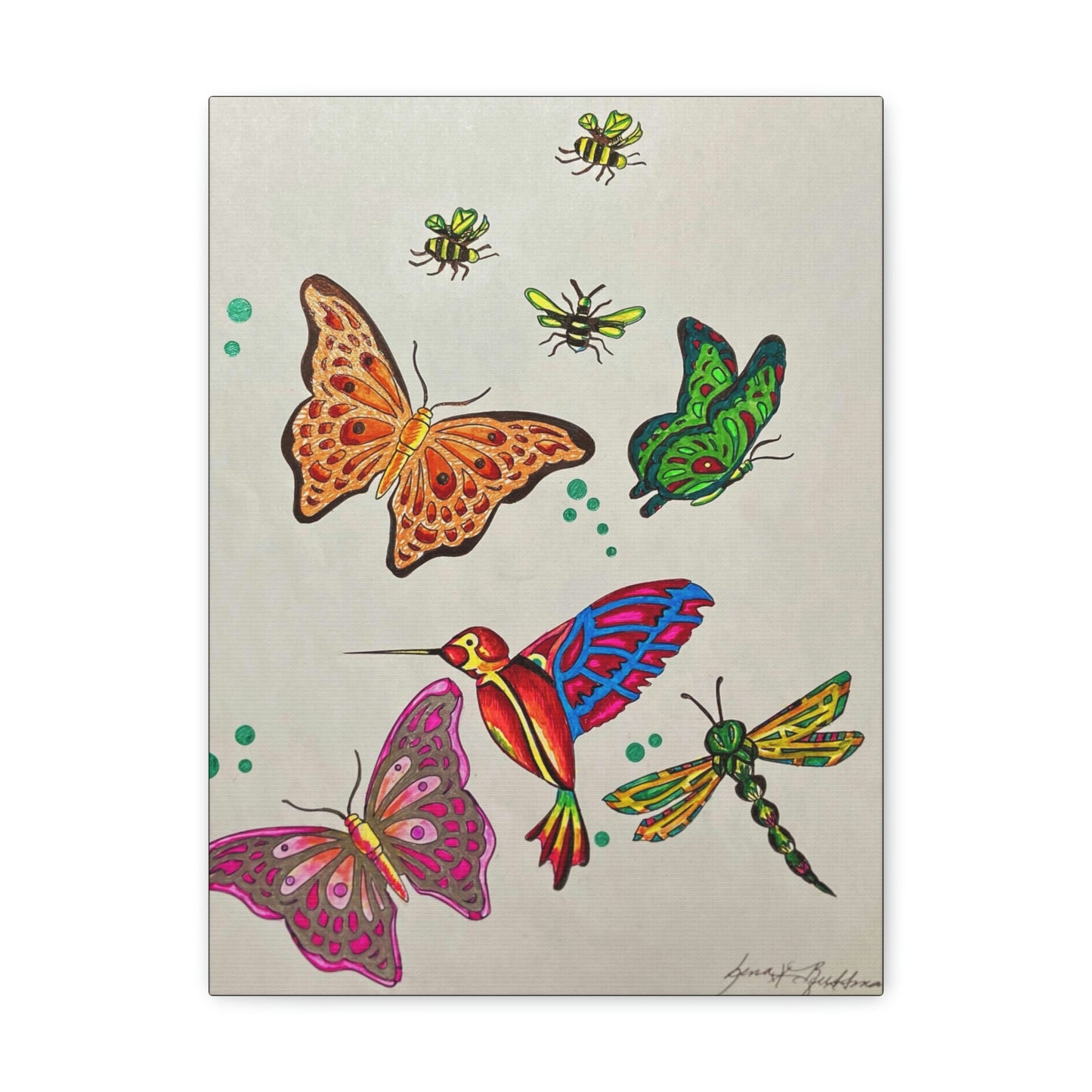 The Gardens Work Force, Humming Bird, Insects, Fashion, Abstract, Surreal, Friendship, Inspiration Wall Art
