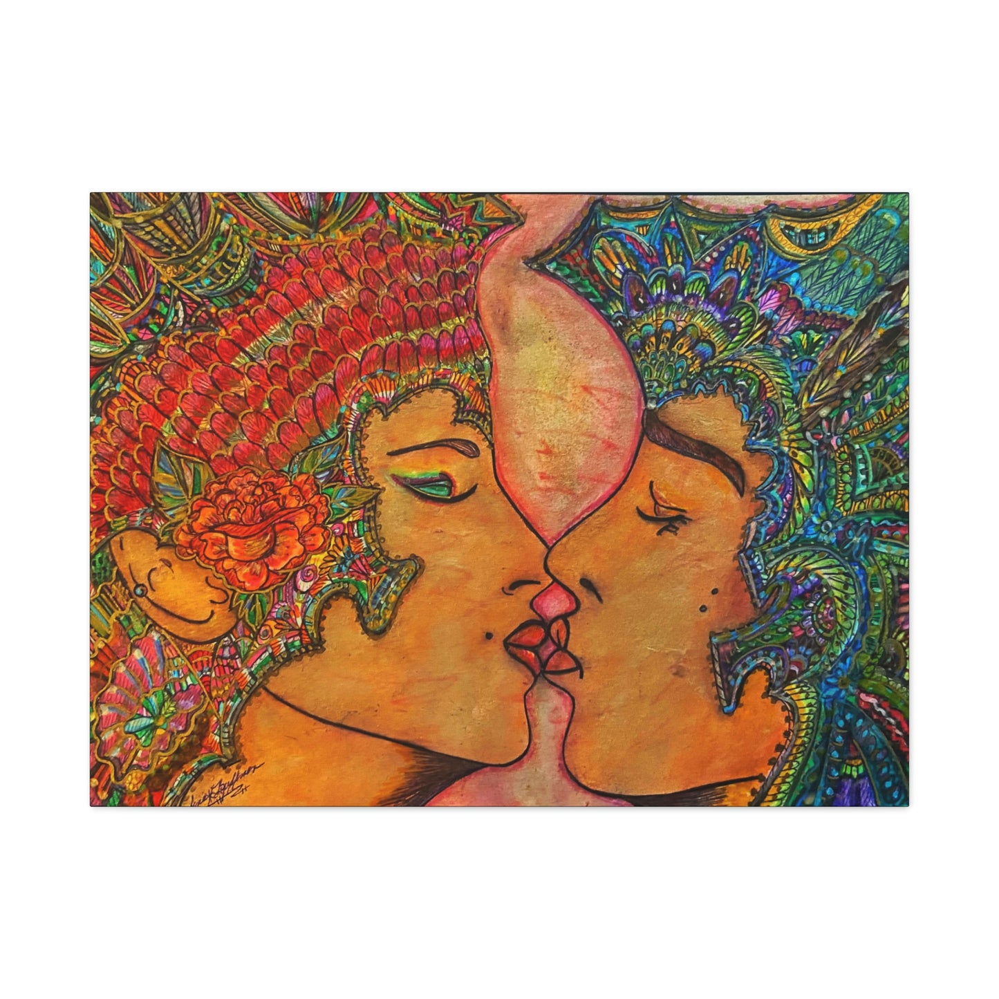 Romantic Kiss Fashion, Abstract, Surreal, Friendship, Inspiration Wall Art