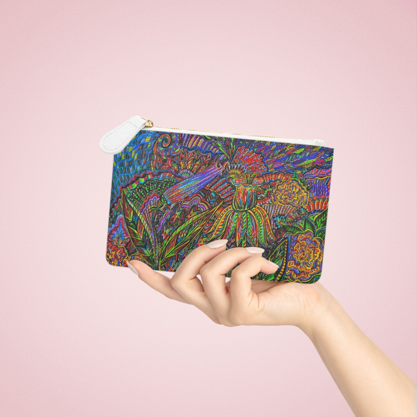 Abstract Surreal Floral Mini Clutch Bag, Bridal Clutch Purse, Designer Party Clutch, Modern Evening Clutch, Wristlet Wallet for women, Evening Clutch Purse, gifts for her, gifts for bridesmaids, Bag, Bagging