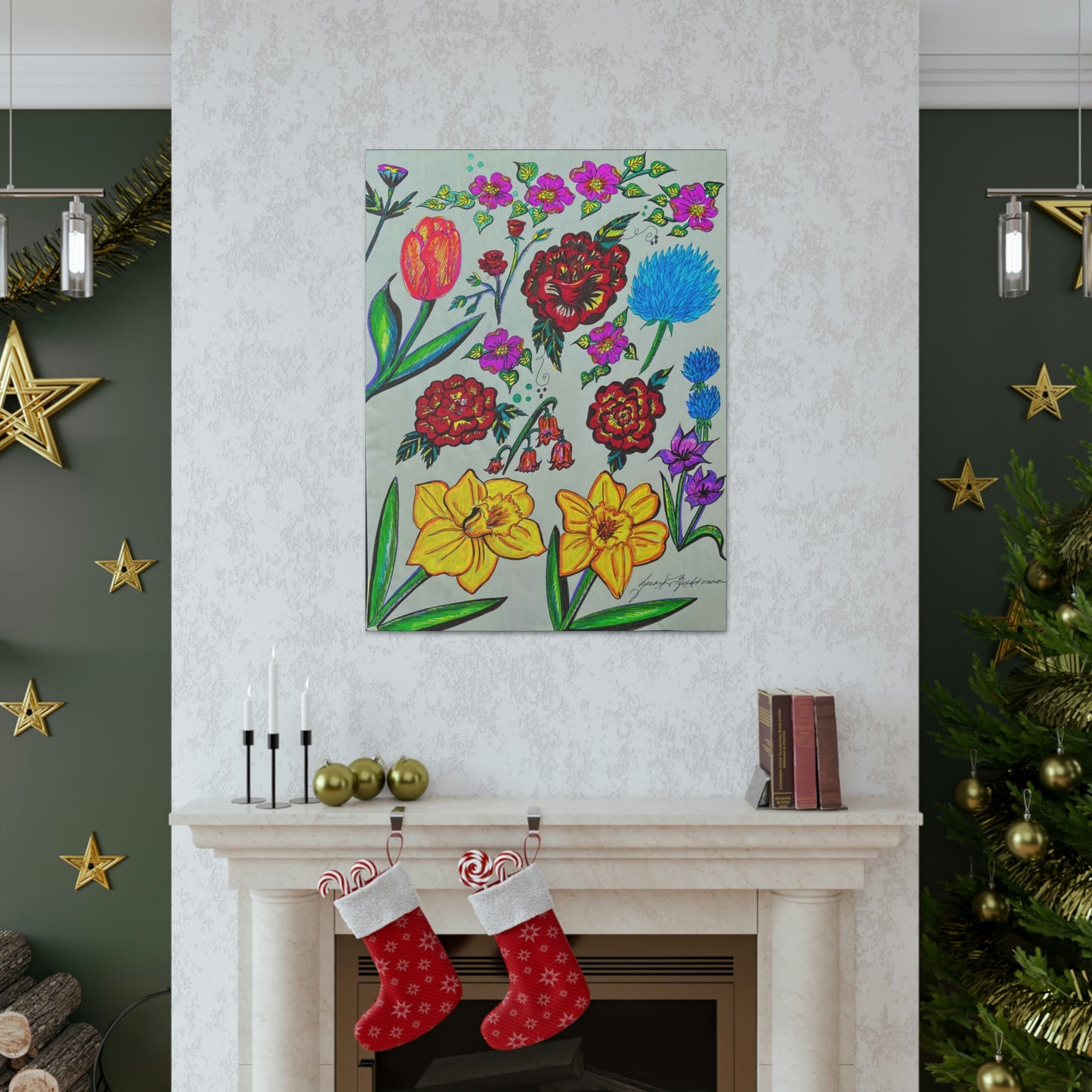 Flowers of Love, Fashion, Abstract, Surreal, Friendship, Inspiration Wall Art