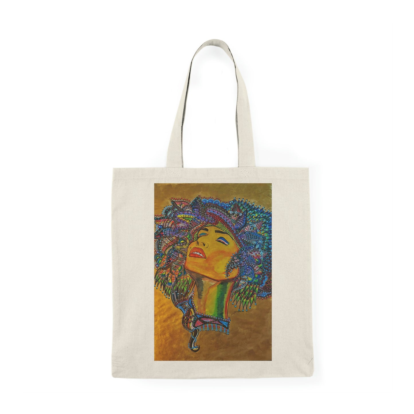 Abstract, Surreal Spirit Natural Tote Bag, Aesthetic Canvas Bag Shopping Bag, Birthday Gift Bag, Bridal Gift Tote Bag, Library Bag.