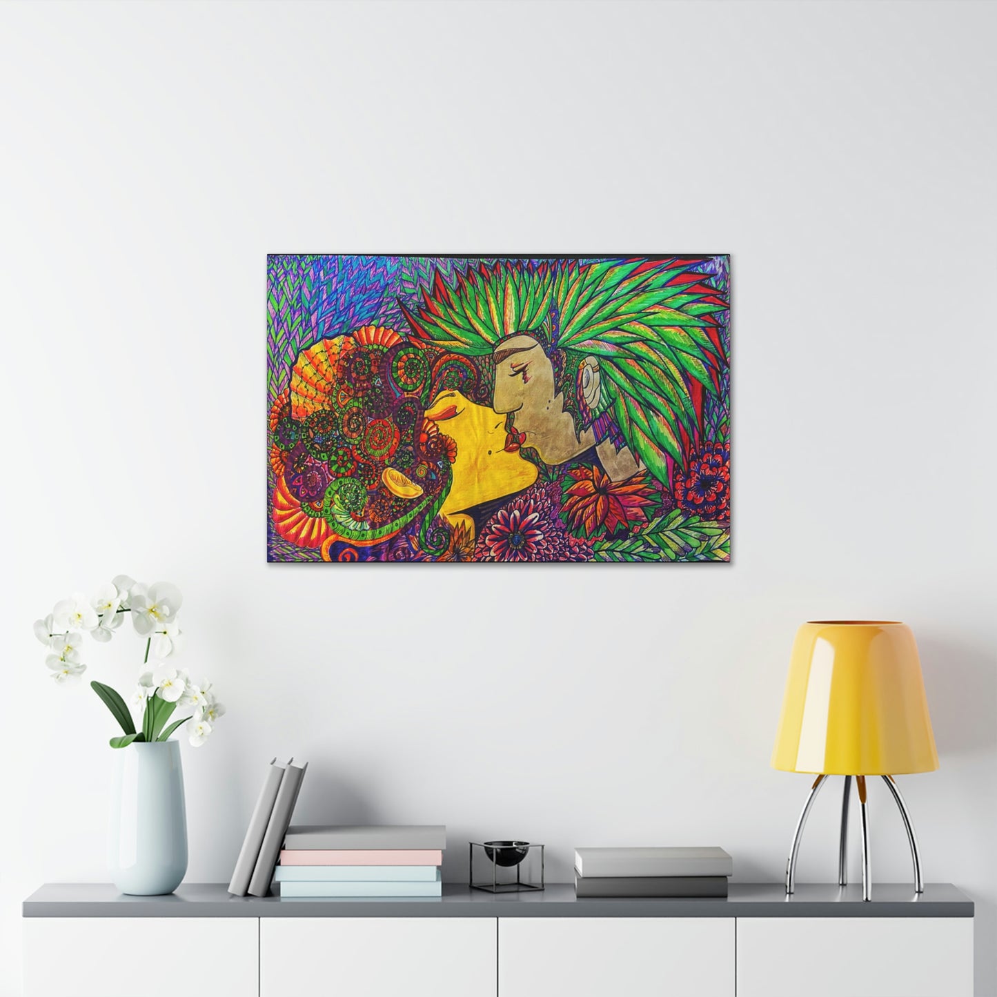 Romantic Kiss Fashion, Abstract, Surreal, Friendship, Inspiration Wall Art