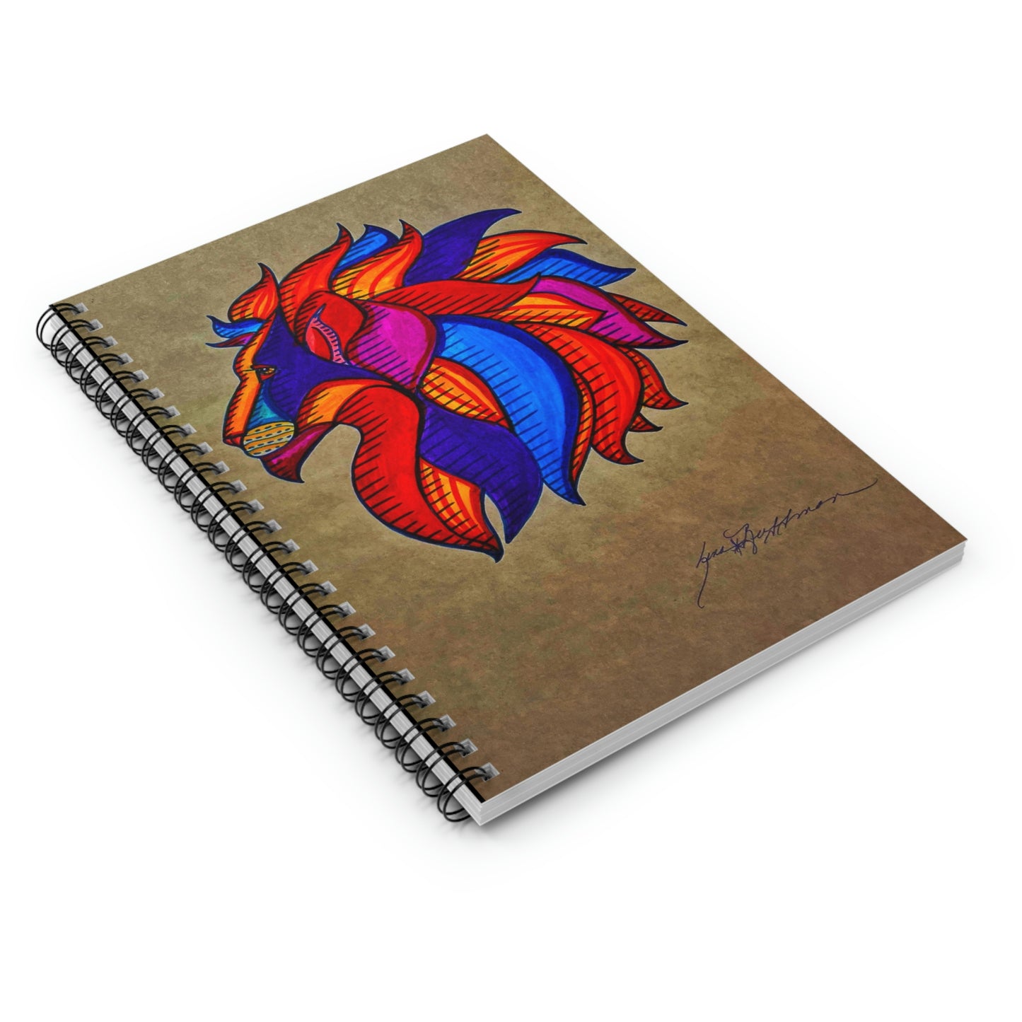 Abstract Spiritual Lion Spiral Notebook - Ruled Line