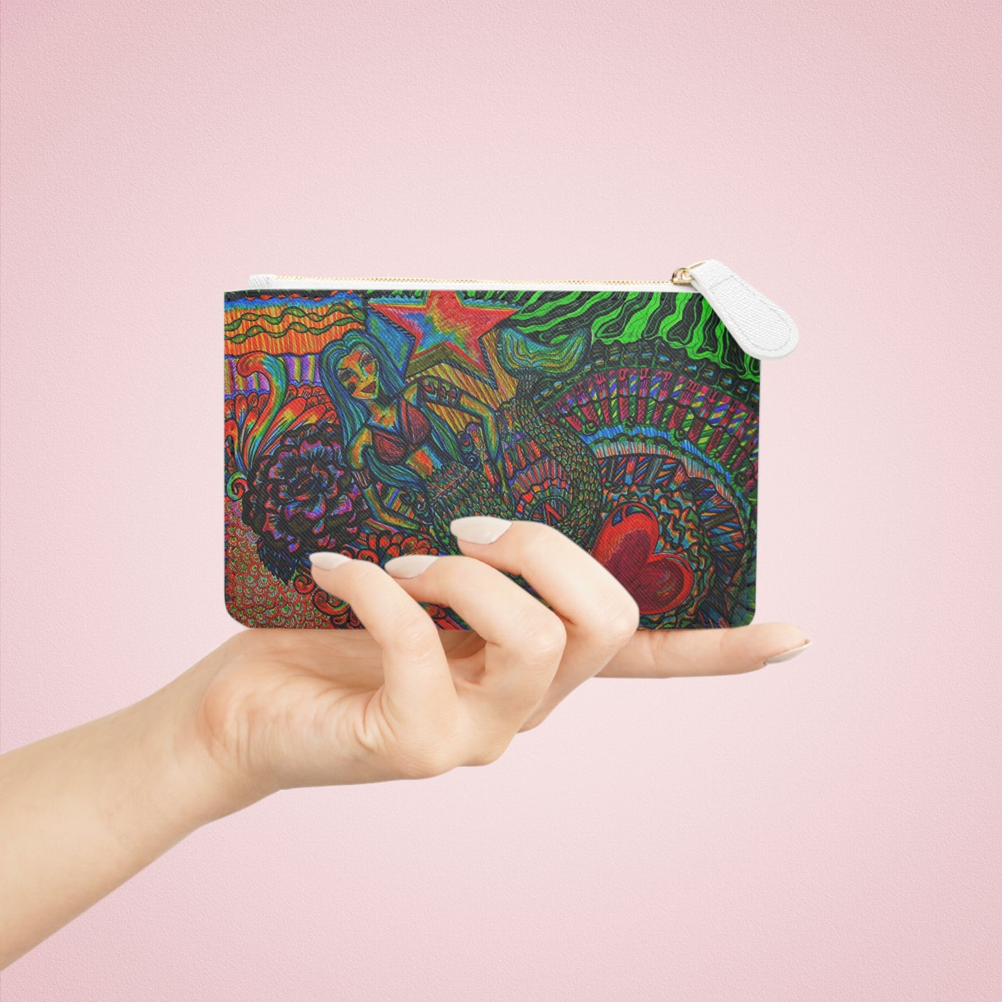 Abstract Surreal Mermaid Mini Clutch Bag, Bridal Clutch Purse, Designer Party Clutch, Modern Evening Clutch, Wristlet Wallet for women, Evening Clutch Purse, gifts for her, gifts for bridesmaids, Bag, Bagging