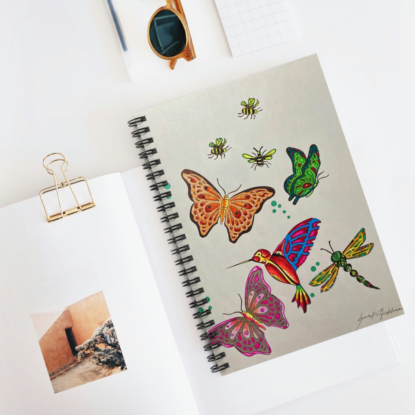 Abstract, Surreal Garden Life Spiral Notebook - Ruled Line