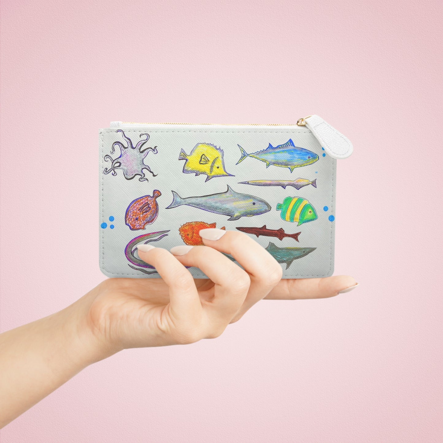 Abstract Surreal Marine Life Mini Clutch Bag, Bridal Clutch Purse, Designer Party Clutch, Modern Evening Clutch, Wristlet Wallet for women, Evening Clutch Purse, gifts for her, gifts for bridesmaids, Bag, Bagging