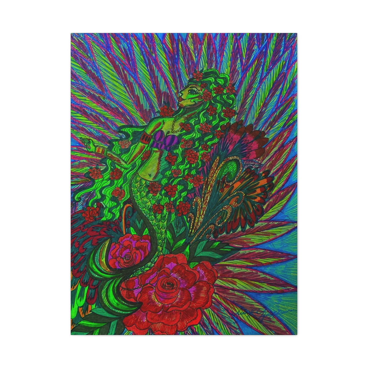 Green Mermaid, Fashion, Abstract, Friendship, Inspiration Wall Art