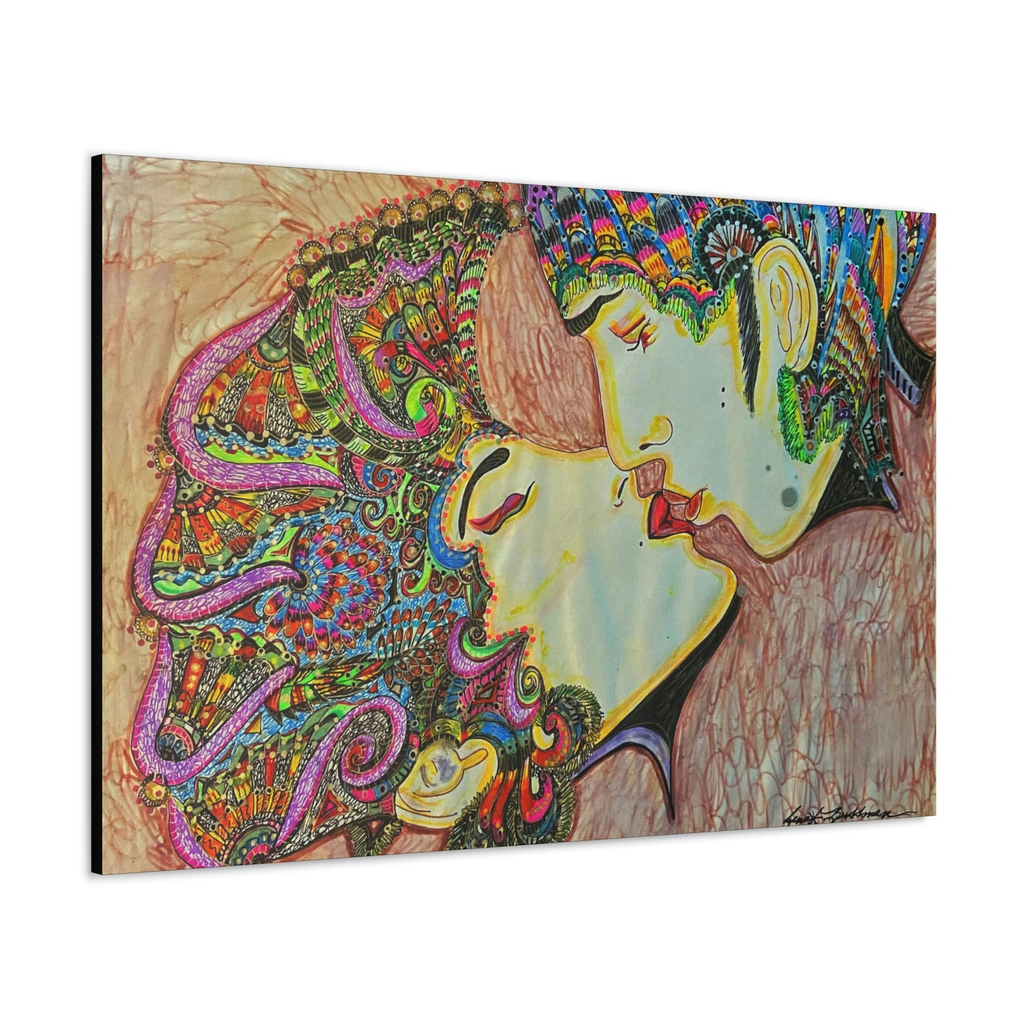 Romantic Kiss Fashion, Abstract, Surreal, Friendship, Inspiration Wall Art