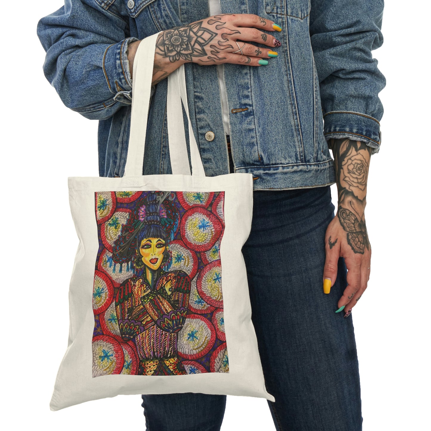 Abstract, Surreal Women Natural Tote Bag, Aesthetic Canvas Bag Shopping Bag, Birthday Gift Bag, Bridal Gift Tote Bag, Library Bag.