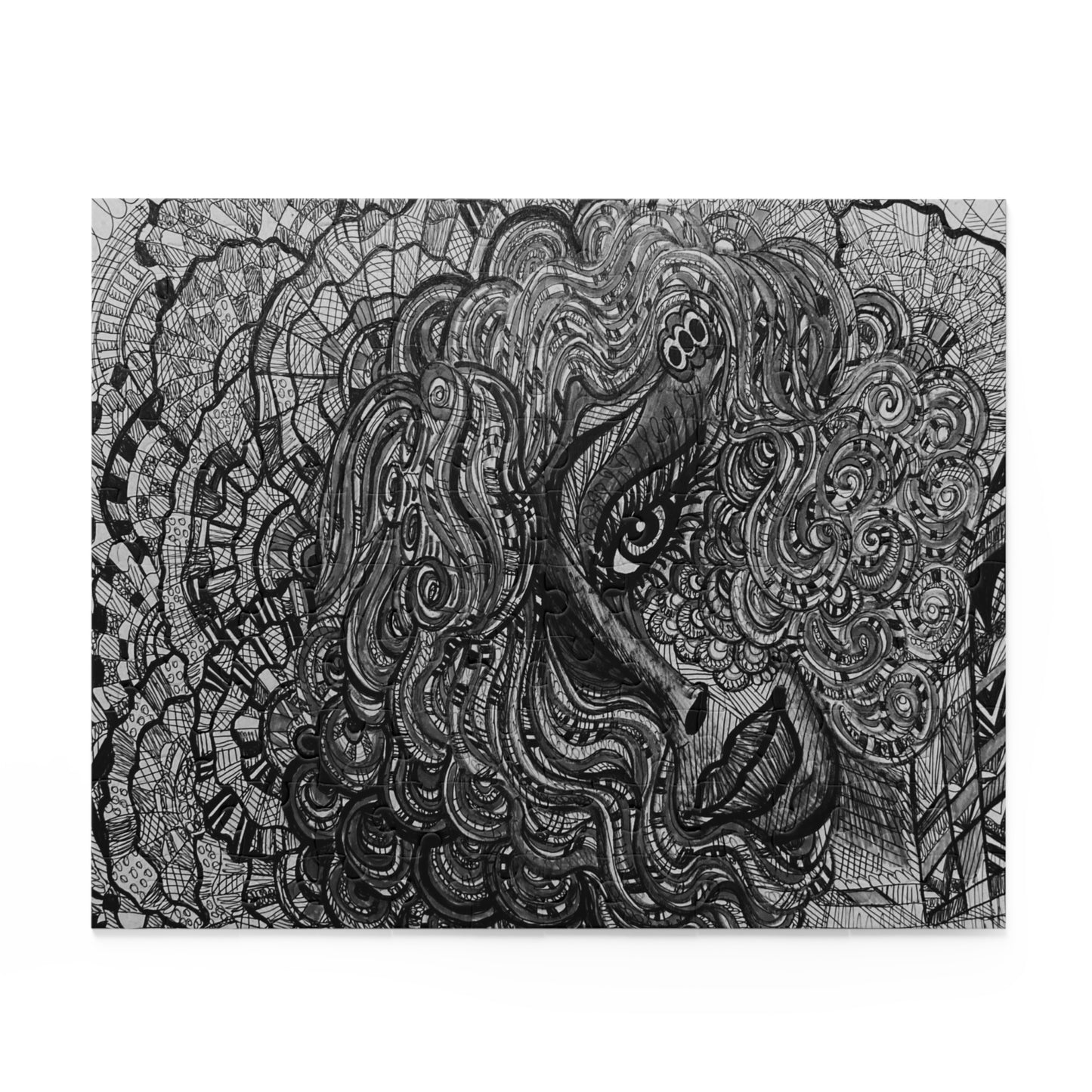 Black and White Beauty, Queen Puzzle (120, 252, 500-Piece)JigSaw Puzzle, Birthday Gift, Gifts For Bridesmaids