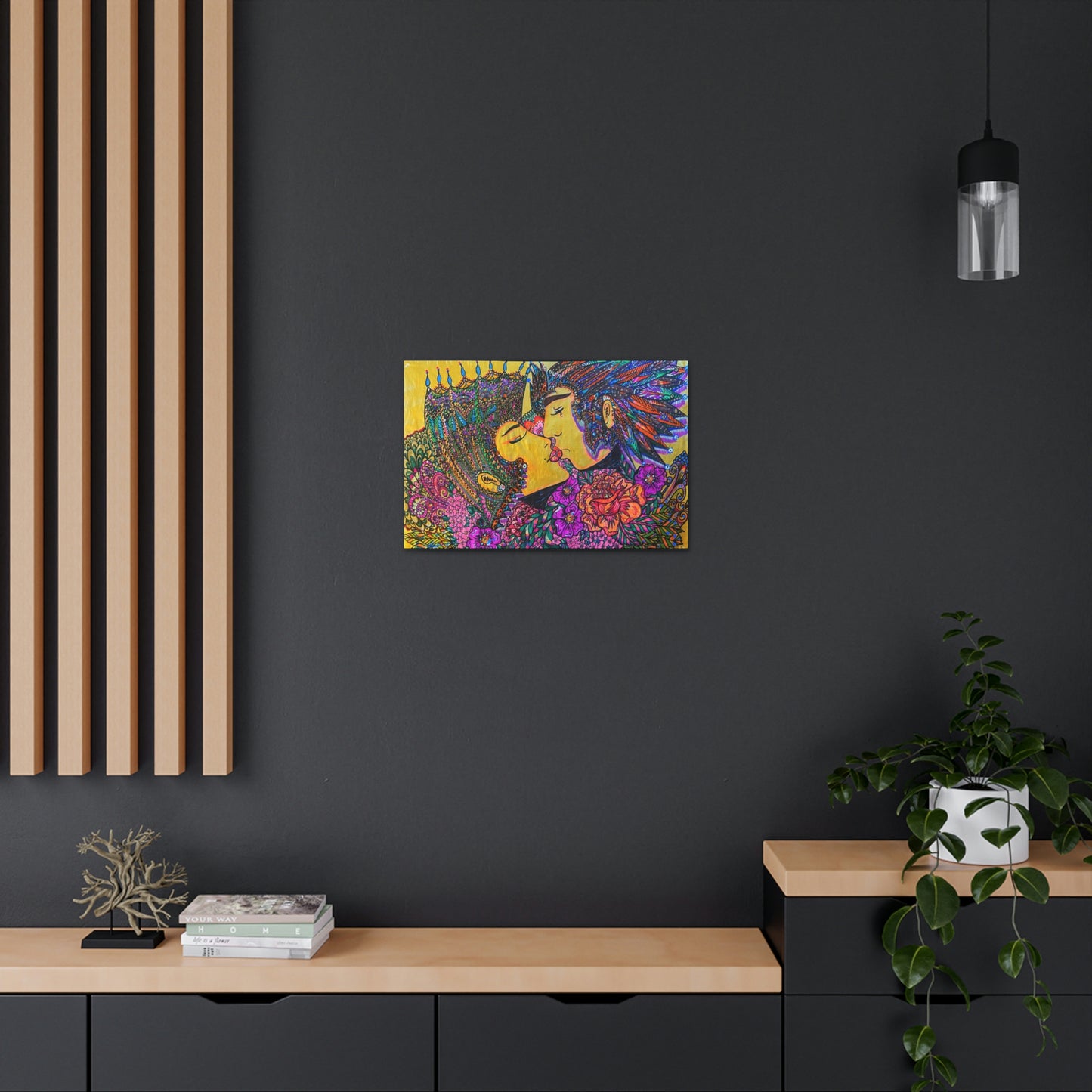 Romantic Kiss Fashion, Abstract, Surreal, Friendship, Inspiration Wall Art