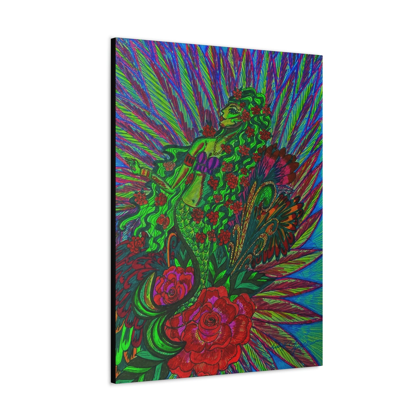 Green Mermaid, Fashion, Abstract, Friendship, Inspiration Wall Art