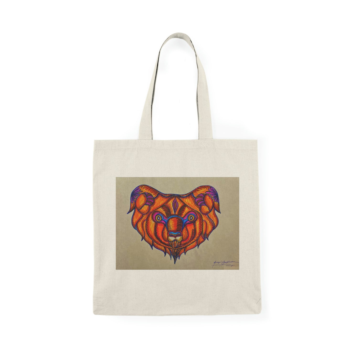 Abstract, Surreal Ram Natural Tote Bag, Aesthetic Canvas Bag Shopping Bag, Birthday Gift Bag, Bridal Gift Tote Bag, Library Bag.