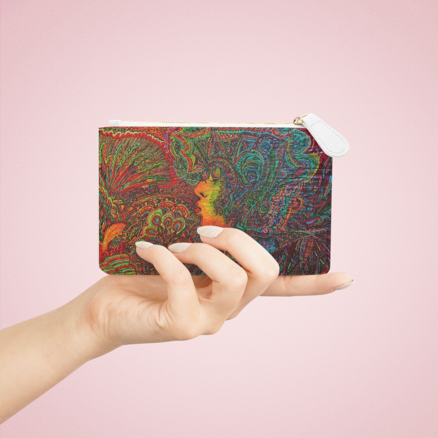 Abstract Surreal Romantic Kiss Mini Clutch Bag, Bridal Clutch Purse, Designer Party Clutch, Modern Evening Clutch, Wristlet Wallet for women, Evening Clutch Purse, gifts for her, gifts for bridesmaids, Bag, Bagging