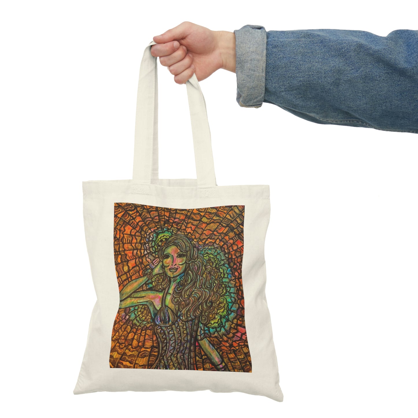 Abstract, Surreal, Women Natural Tote Bag, Aesthetic Canvas Bag Shopping Bag, Birthday Gift Bag, Bridal Gift Tote Bag, Library Bag.