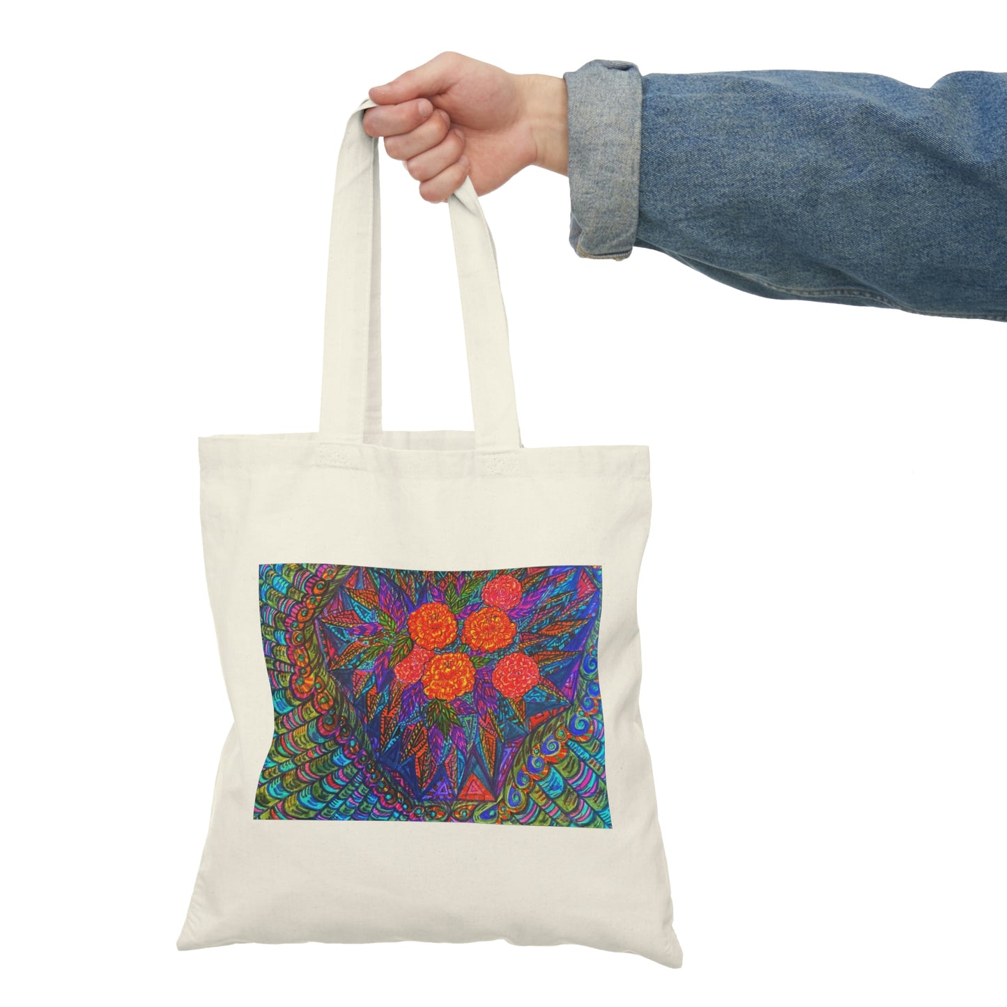 Abstract, Surreal Flower Natural Tote Bag, Aesthetic Canvas Bag Shopping Bag, Birthday Gift Bag, Bridal Gift Tote Bag, Library Bag.