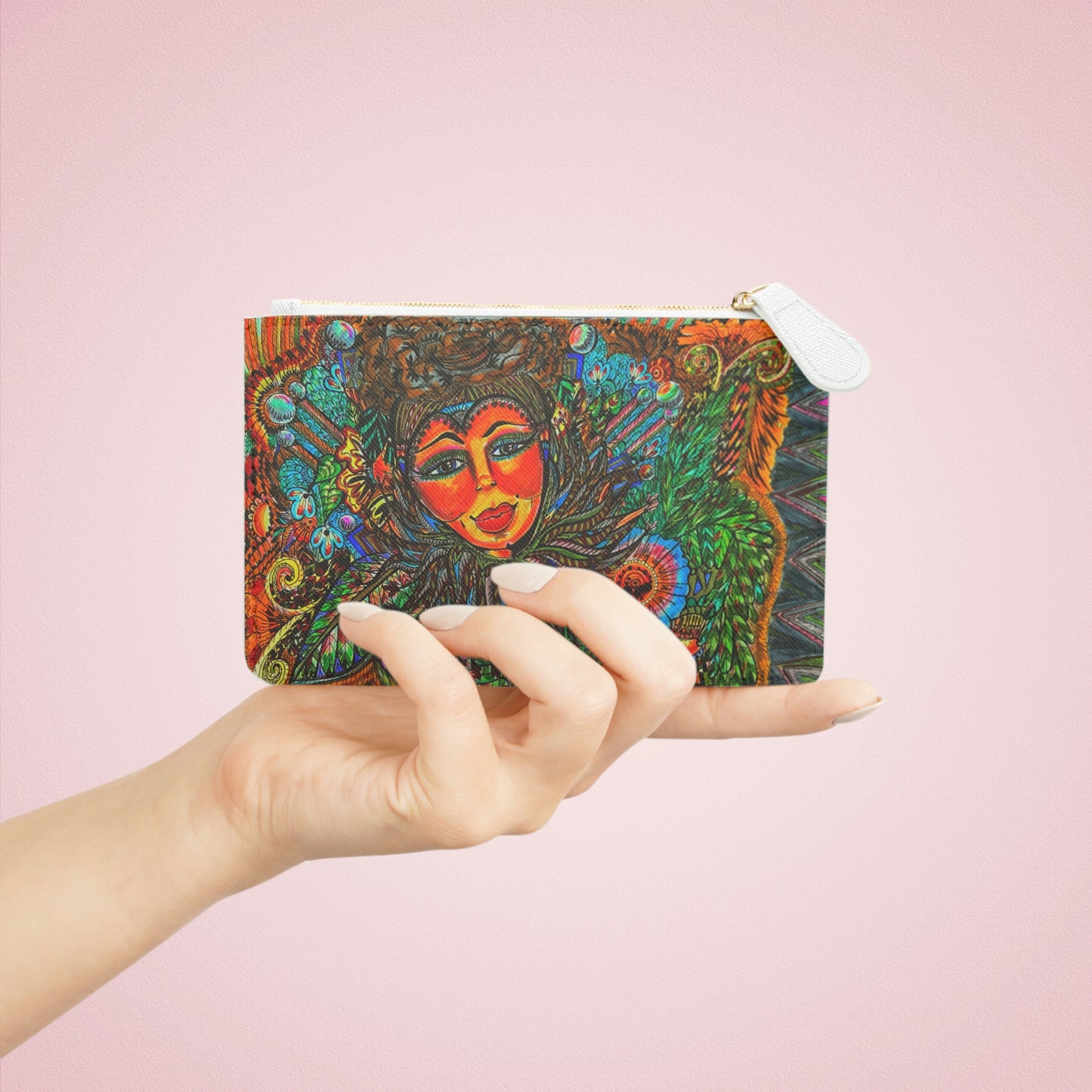 Abstract Surreal Floral Spirit Mini Clutch Bag, Bridal Clutch Purse, Designer Party Clutch, Modern Evening Clutch, Wristlet Wallet for women, Evening Clutch Purse, gifts for her, gifts for bridesmaids, Bag, Bagging