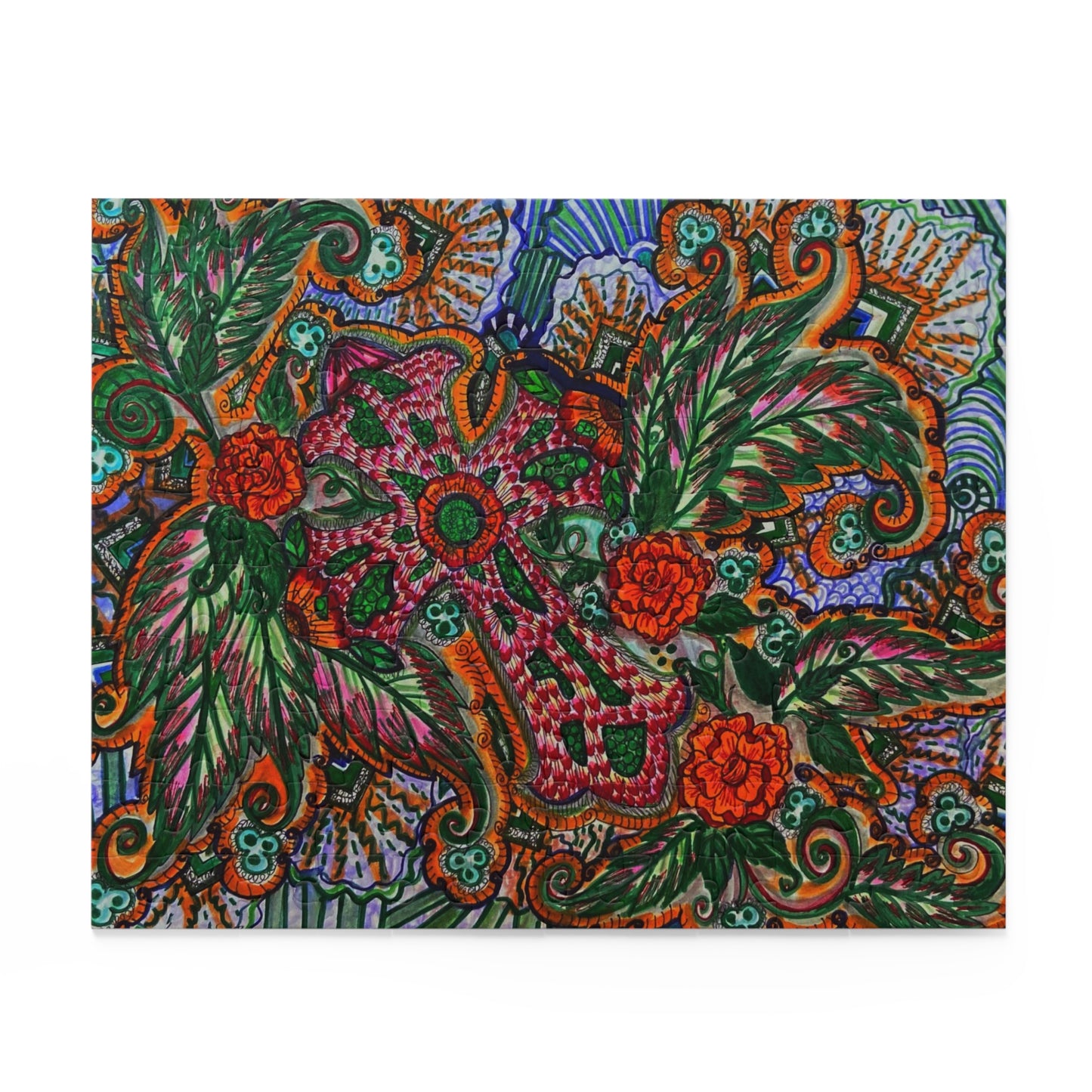 Cross Floral Puzzle (120, 252, 500-Piece)JigSaw Puzzle, Birthday Gift, Gifts For Bridesmaids
