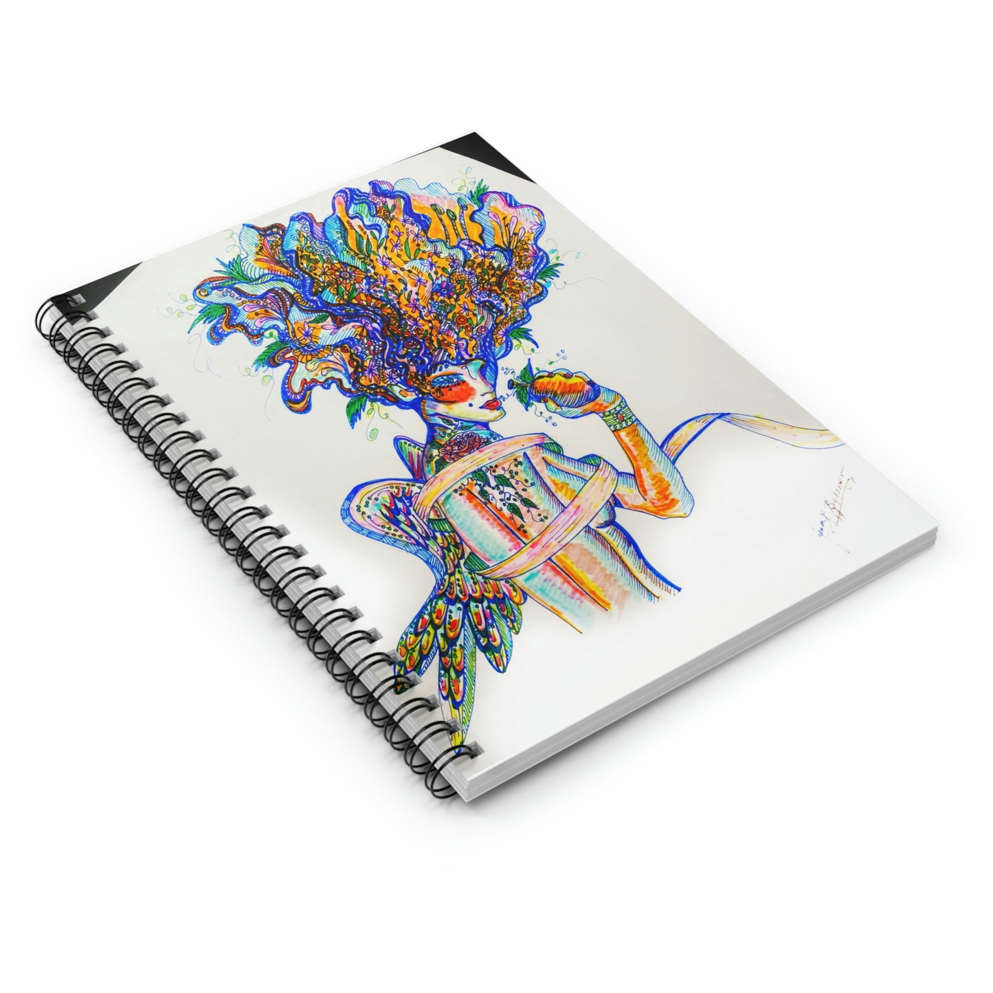Abstract Surreal Mother Nature, Angel Spiral Notebook - Ruled Line
