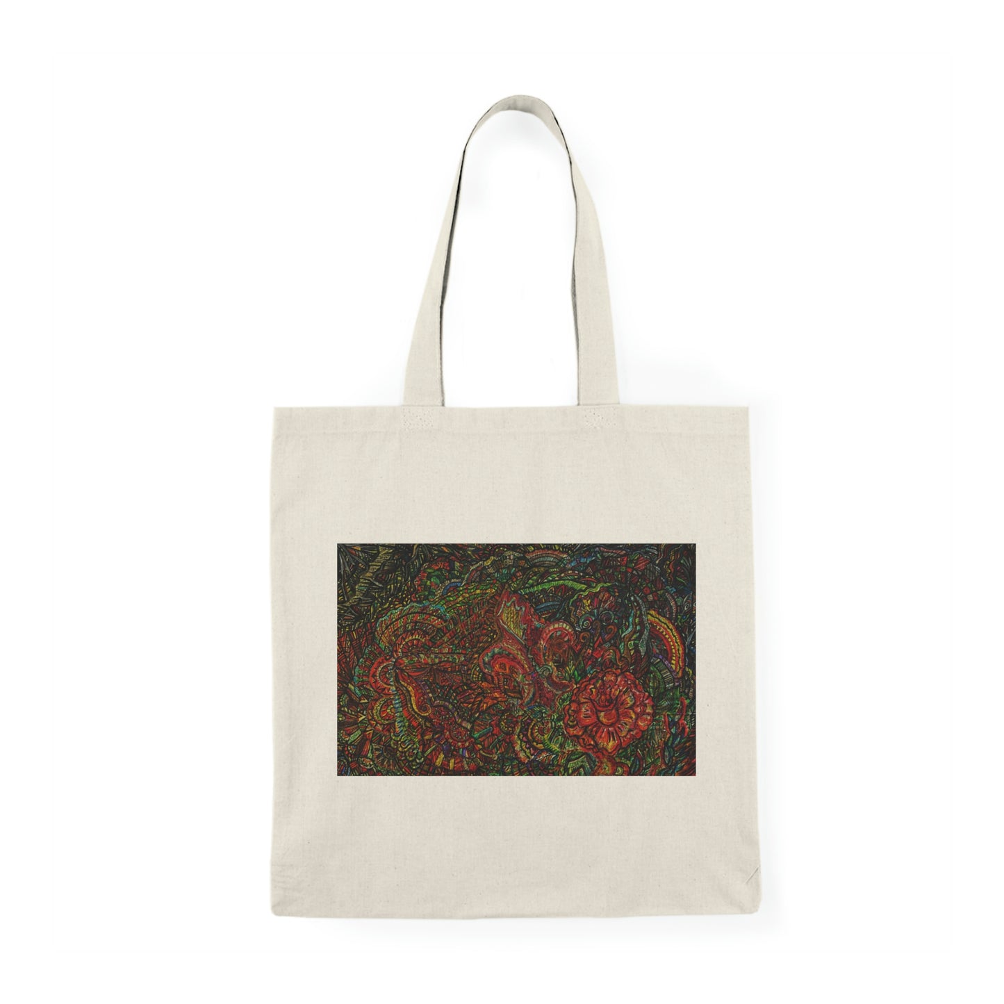 Abstract, Surreal Floral Natural Tote Bag, Aesthetic Canvas Bag Shopping Bag, Birthday Gift Bag, Bridal Gift Tote Bag, Library Bag.