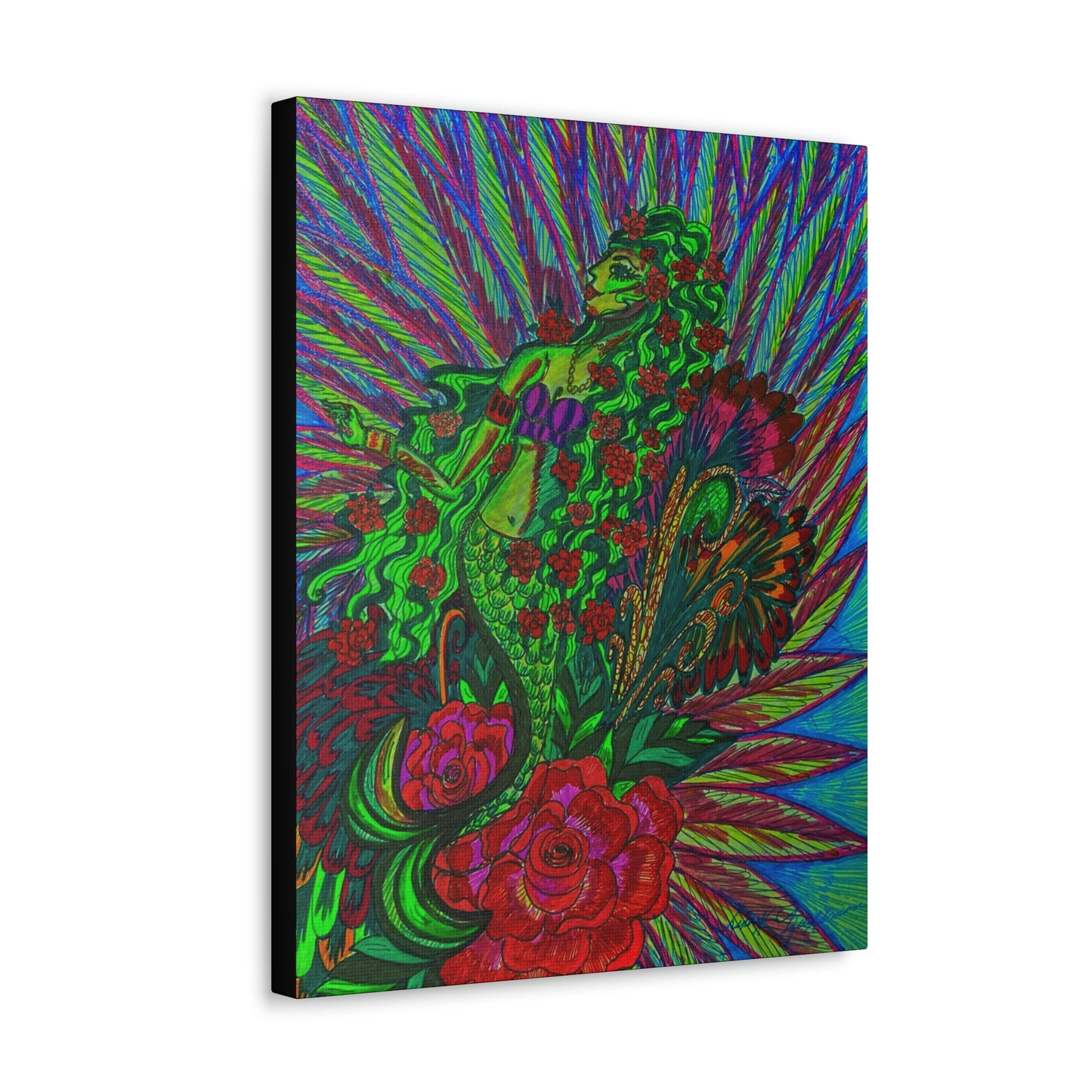 Green Mermaid, Fashion, Abstract, Friendship, Inspiration Wall Art