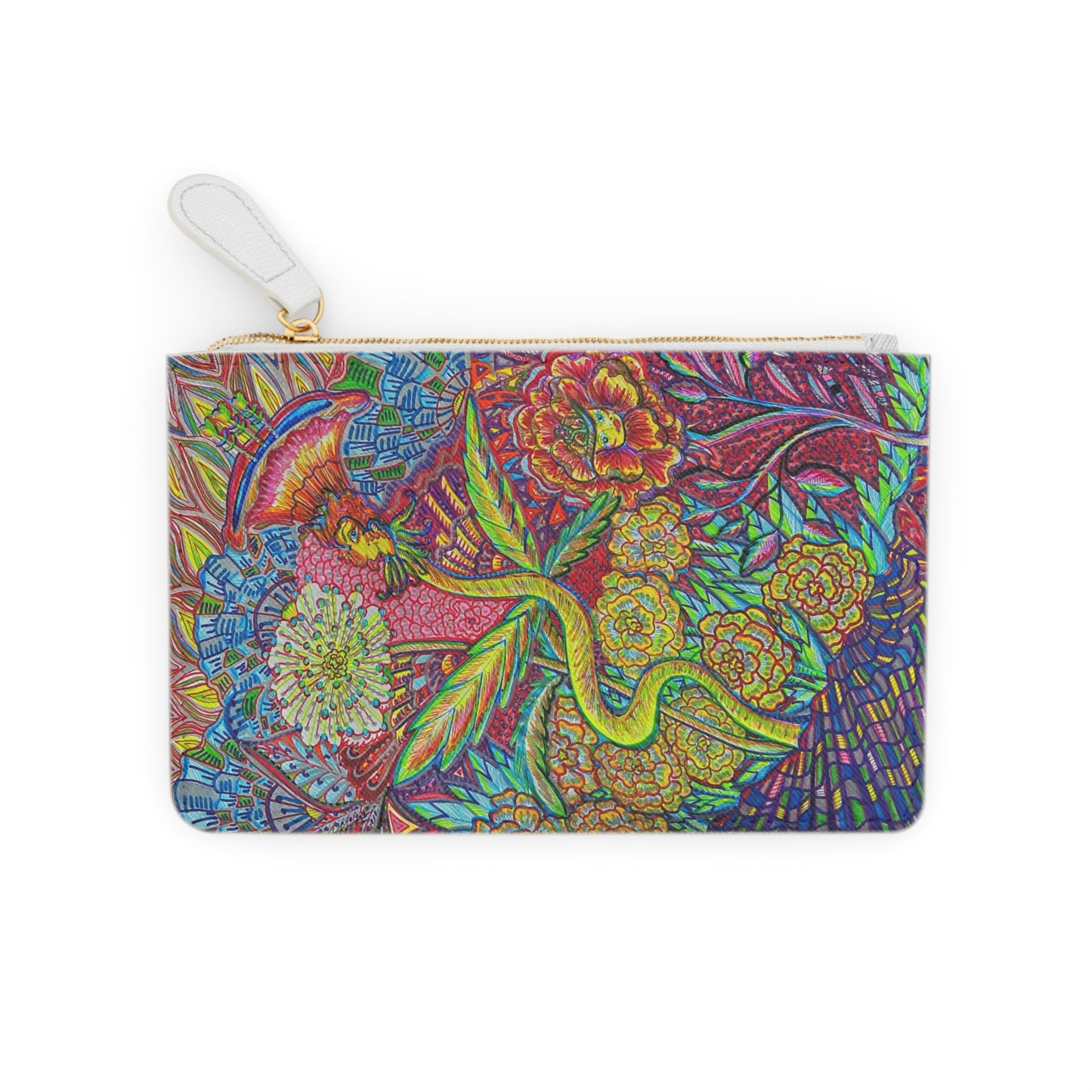 Abstract Surreal Flower Fairy Mini Clutch Bag, Bridal Clutch Purse, Designer Party Clutch, Modern Evening Clutch, Wristlet Wallet for women, Evening Clutch Purse, gifts for her, gifts for bridesmaids, Bag, Bagging