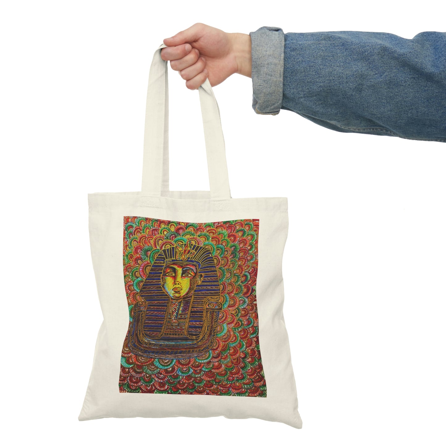 Abstract, Surreal Egyptian Natural Tote Bag, Aesthetic Canvas Bag Shopping Bag, Birthday Gift Bag, Bridal Gift Tote Bag, Library Bag.
