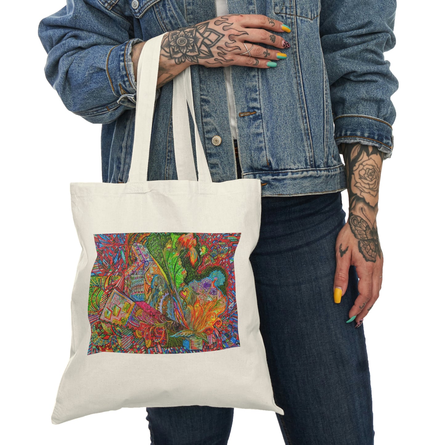 Abstract, Surreal Natural Tote Bag, Aesthetic Canvas Bag Shopping Bag, Birthday Gift Bag, Bridal Gift Tote Bag, Library Bag.