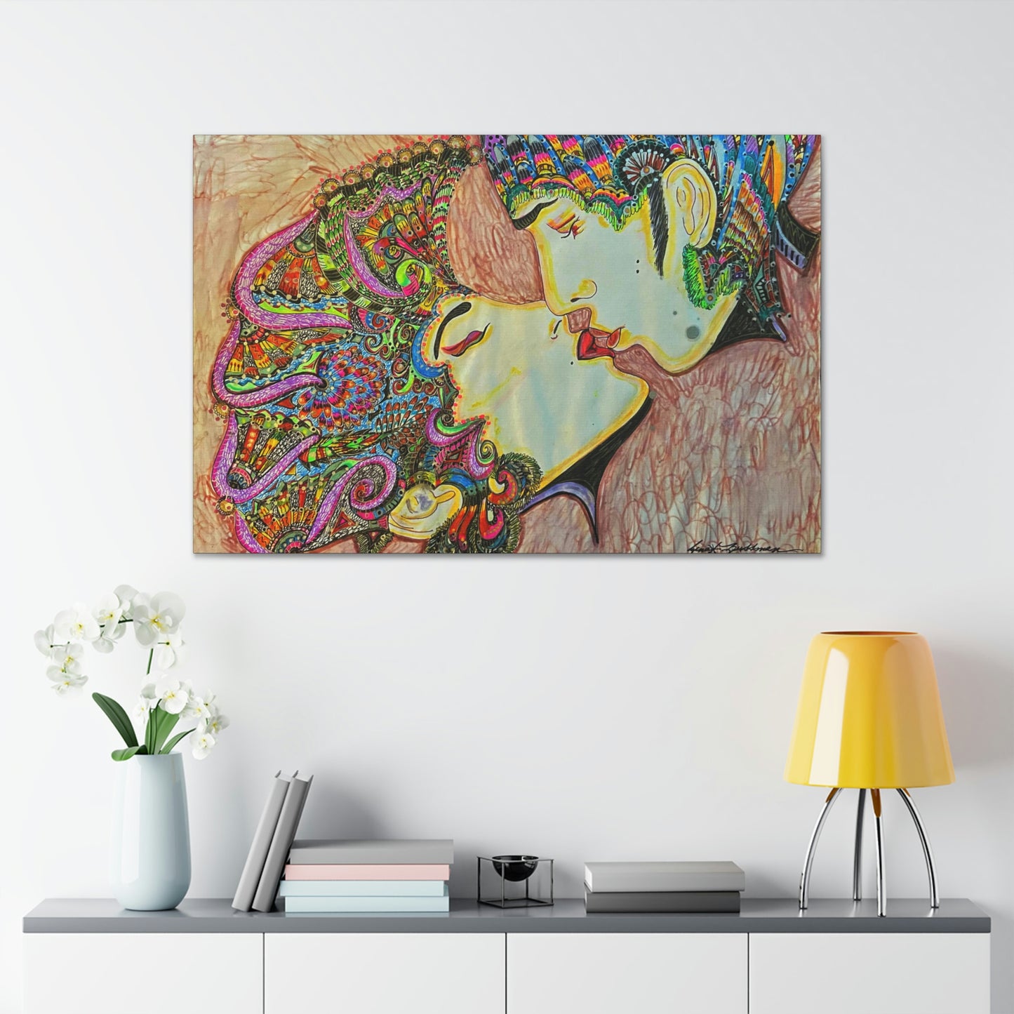 Romantic Kiss Fashion, Abstract, Surreal, Friendship, Inspiration Wall Art