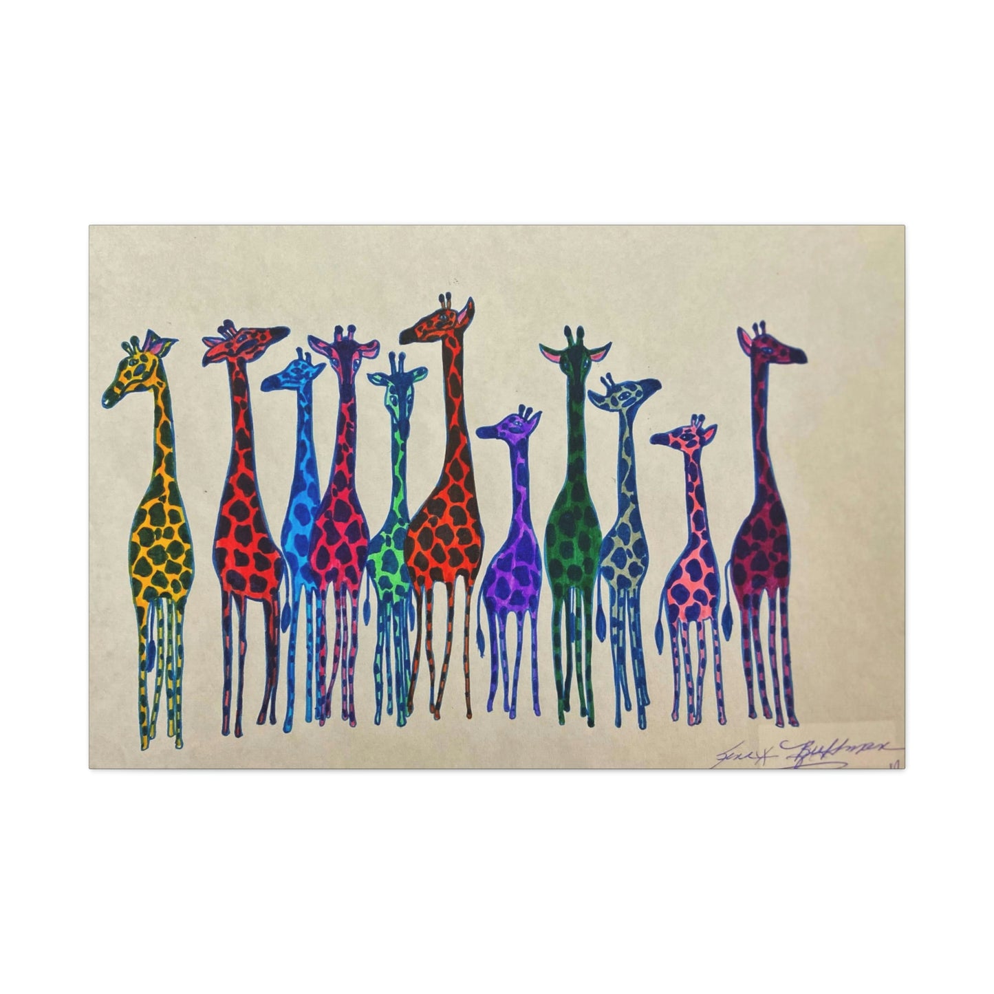 Sorority Giraffe Fashion, Abstract, Surreal, Friendship, Inspiration Wall Art