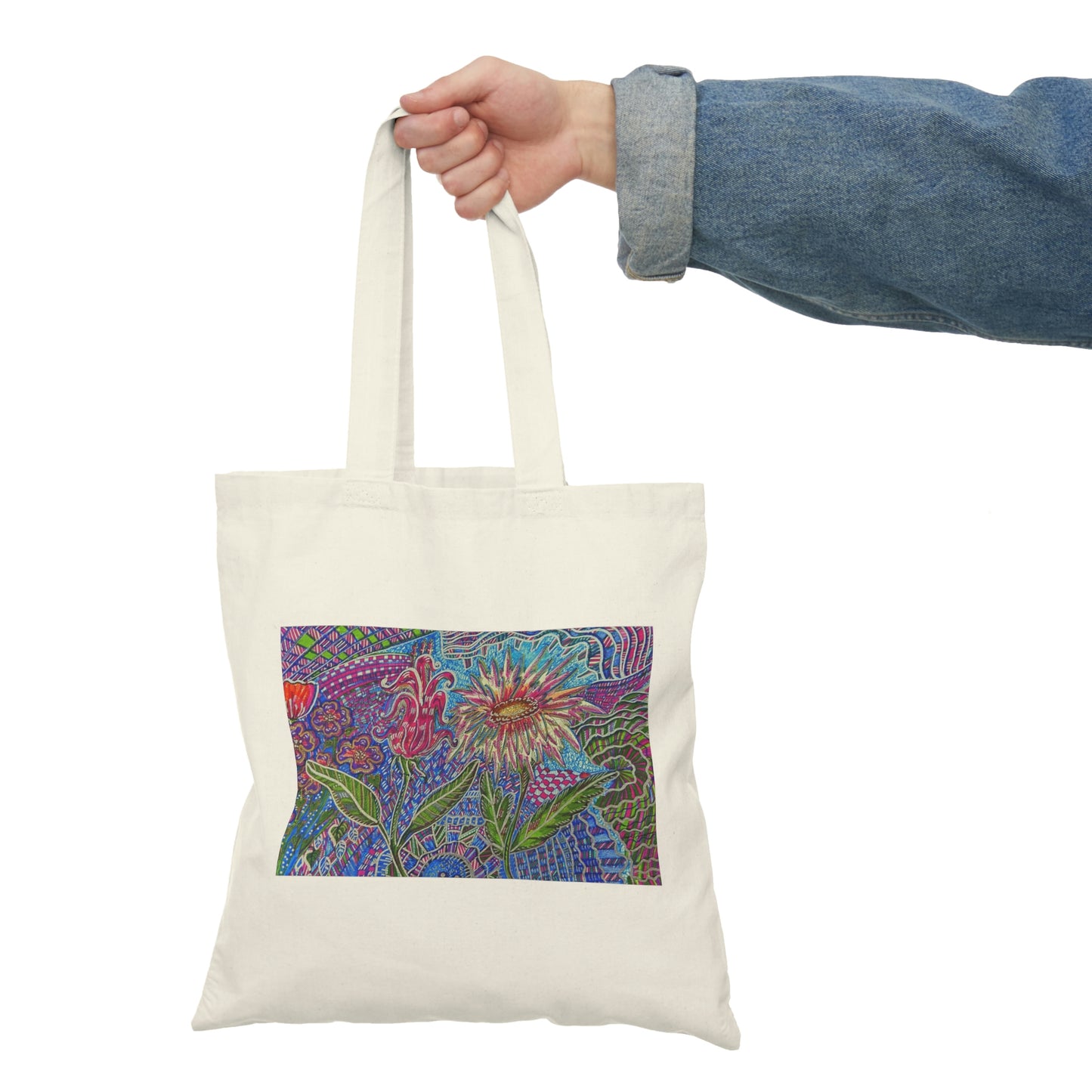 Abstract, Surreal Flower Natural Tote Bag, Aesthetic Canvas Bag Shopping Bag, Birthday Gift Bag, Bridal Gift Tote Bag, Library Bag.