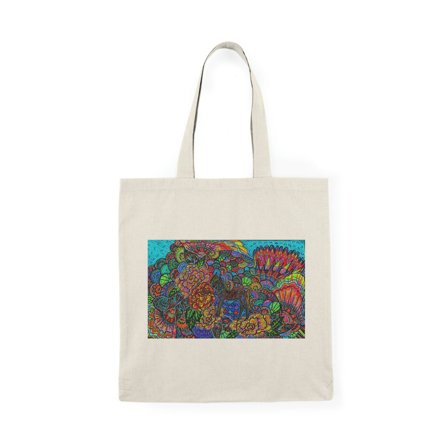 Abstract, Surreal Flower Natural Tote Bag, Aesthetic Canvas Bag Shopping Bag, Birthday Gift Bag, Bridal Gift Tote Bag, Library Bag.