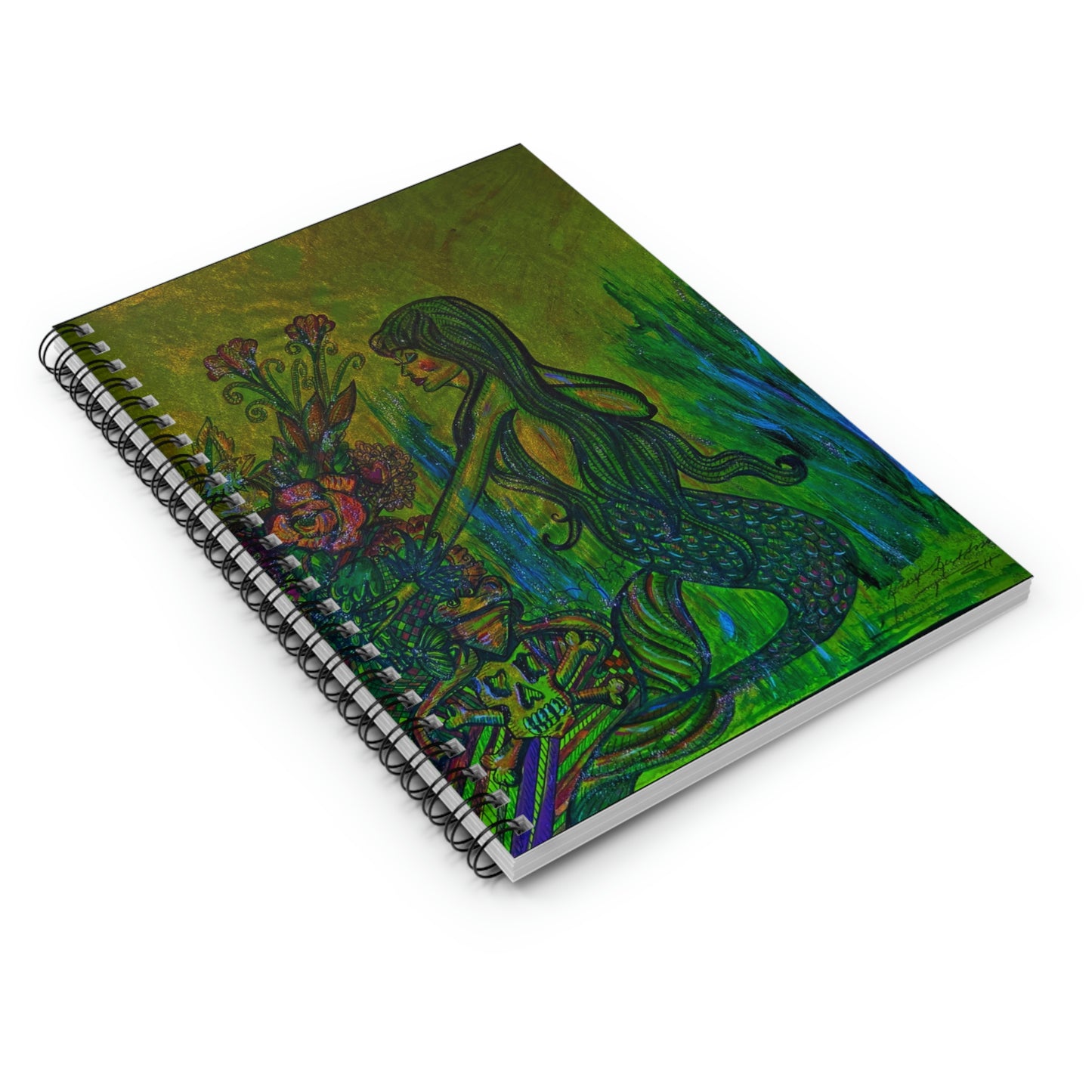 Abstract, Surreal Mermaid Spiral Notebook - Ruled Line